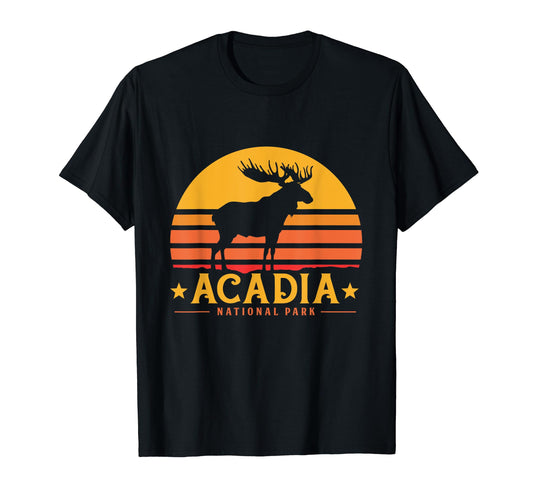Acadia National Park Moose Hiking T-Shirt - Unique Graphic for Adults - T-Shirt, Sweatshirt, Hoodie
