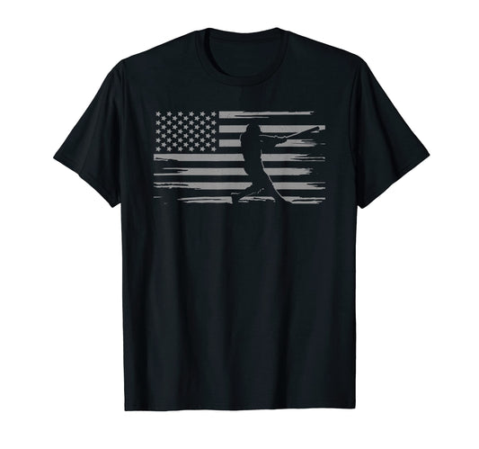 American Flag Baseball Baseball T-Shirt - Custom Art Print for Adults - T-Shirt, Sweatshirt, Hoodie