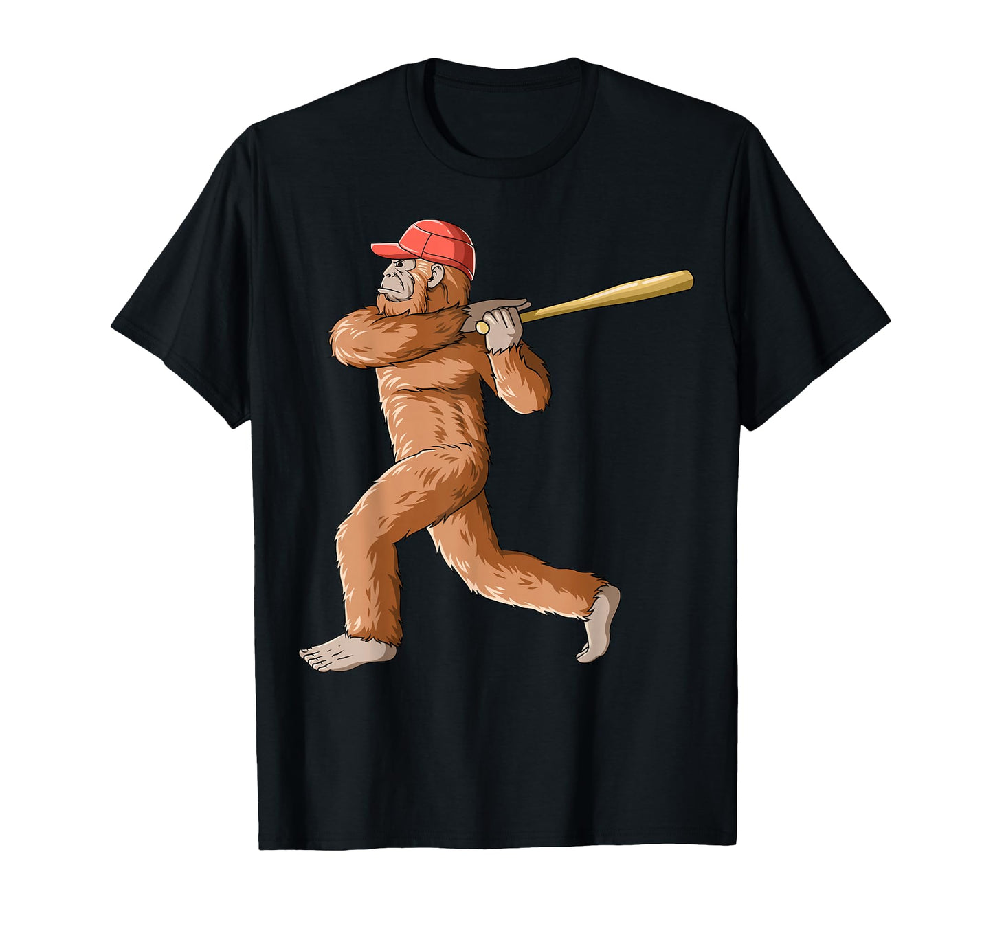 Bigfoot Baseball Sasquatch Playing T-Shirt - Novelty Apparel Unisex - T-Shirt, Sweatshirt, Hoodie