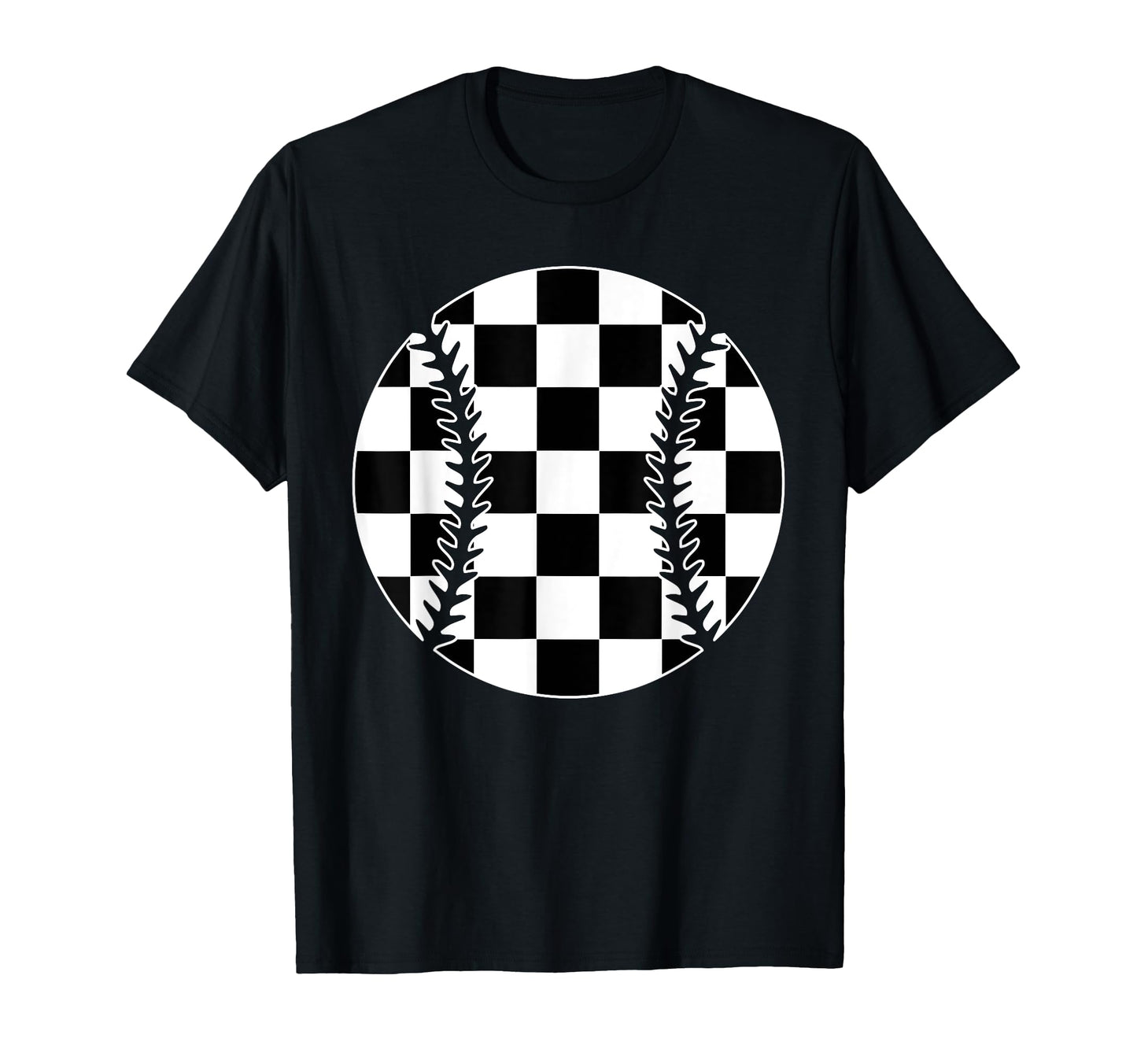 Checkered Baseball Player Lover Fan T-Shirt - Fun Novelty Design Unisex - T-Shirt, Sweatshirt, Hoodie