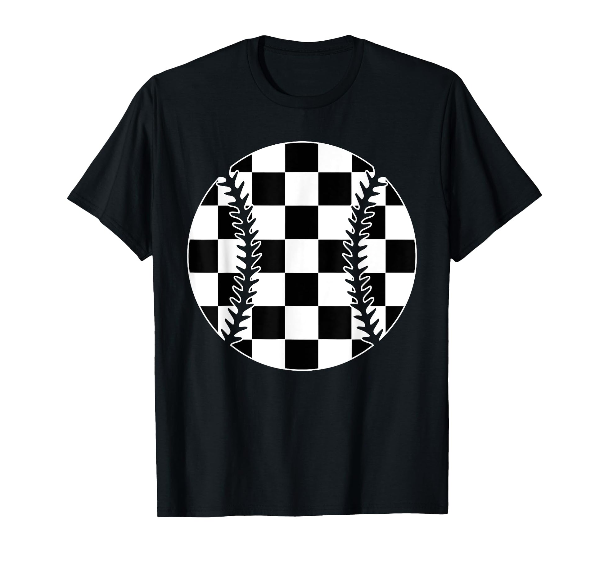 Checkered Baseball Player Lover Fan T-Shirt - Fun Novelty Design Unisex - T-Shirt, Sweatshirt, Hoodie