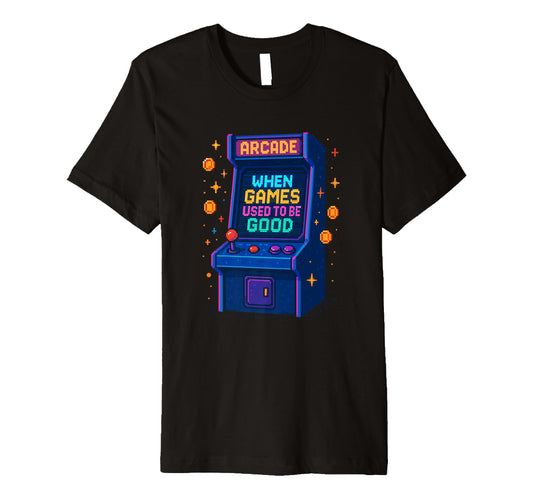Arcade Machine Joystick Nostalgic T-Shirt - Trendy Graphic for Adults - T-Shirt, Sweatshirt, Hoodie