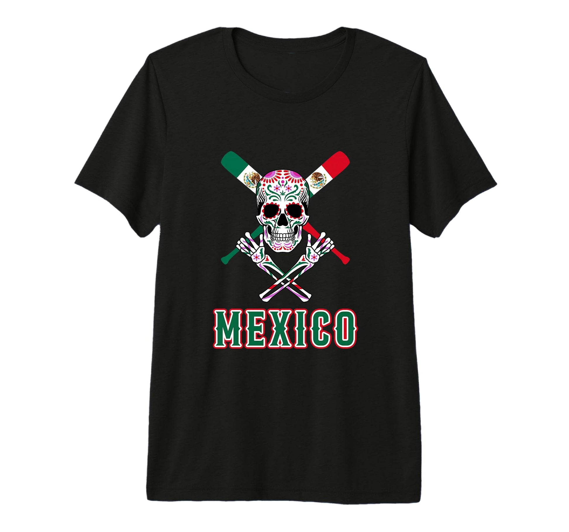 Sugar Skull Cinco De Mayo Crossed T-Shirt - Streetwear Style Men Women - T-Shirt, Sweatshirt, Hoodie