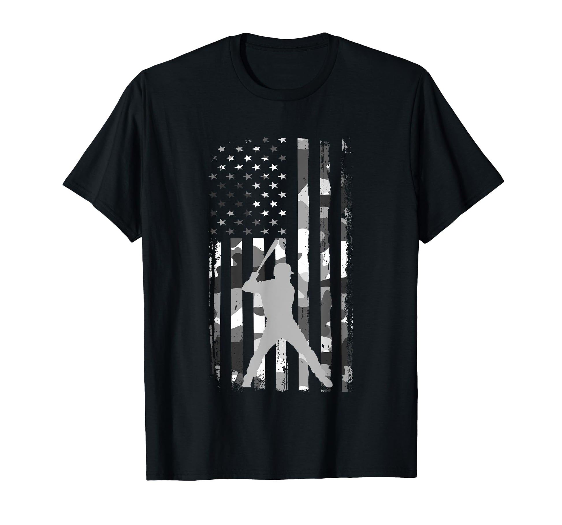 Baseball Player American Flag T-Shirt - Casual Everyday Wear for Adults - T-Shirt, Sweatshirt, Hoodie