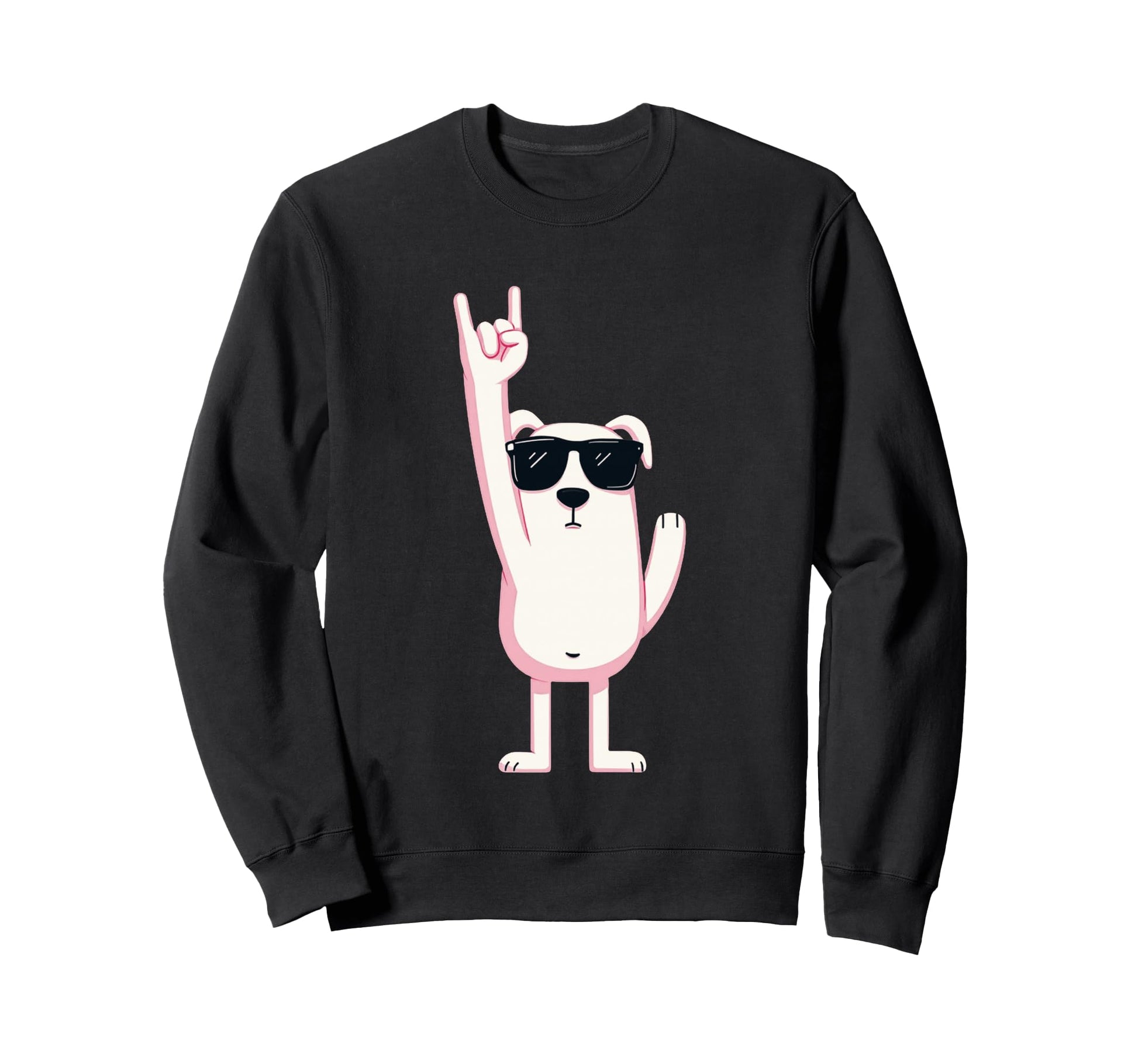 Polar Bear Rock Hand Sign Punk Mascot Sweatshirt - Custom Art Print Unisex - T-Shirt, Sweatshirt, Hoodie