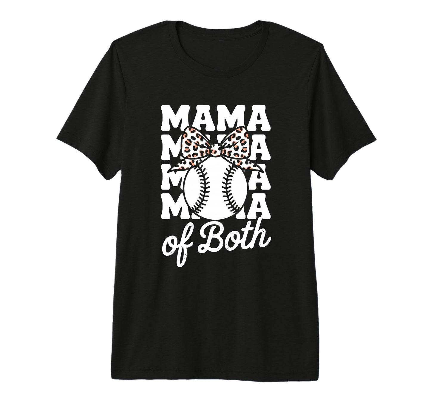 Leopard Mothers Day Mama Mom Both Baseball T-Shirt - Unique Graphic Unisex - T-Shirt, Sweatshirt, Hoodie