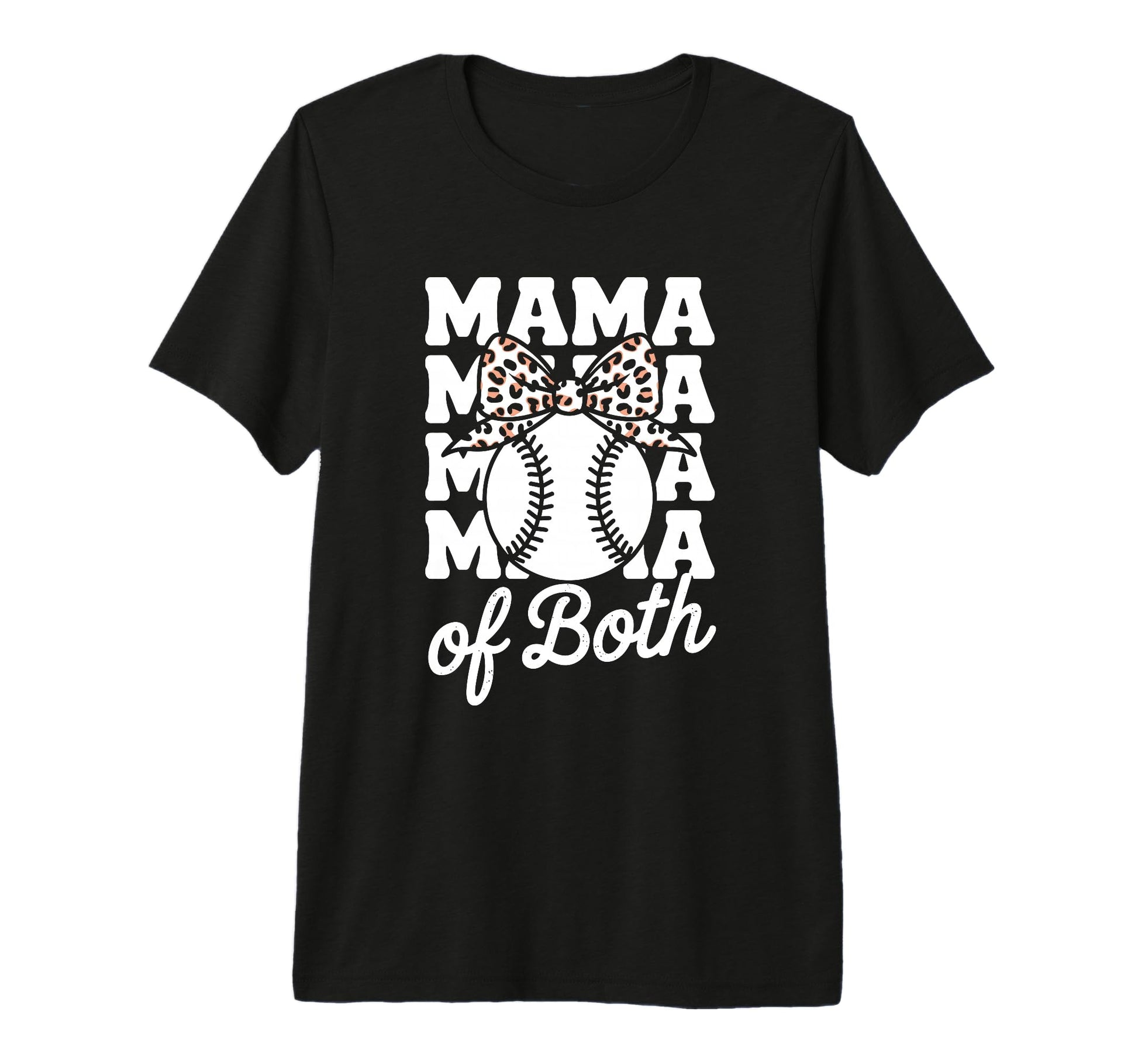 Leopard Mothers Day Mama Mom Both Baseball T-Shirt - Unique Graphic Unisex - T-Shirt, Sweatshirt, Hoodie