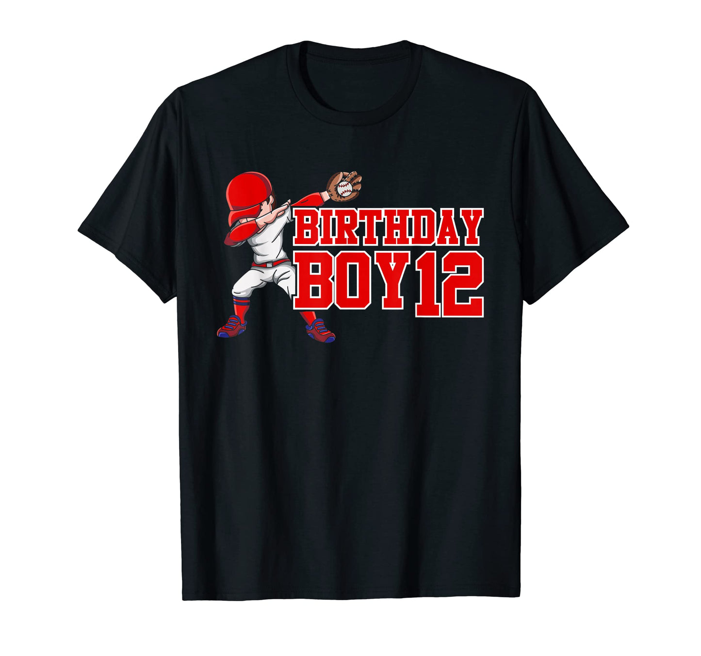 Funny Baseballer Birthday 12 Baseball T-Shirt - Custom Art Print Men Women - T-Shirt, Sweatshirt, Hoodie