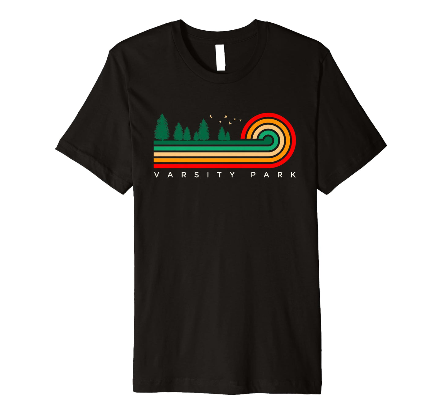 Evergreen Stripes Varsity Park T-Shirt - Fun Novelty Design for Adults - T-Shirt, Sweatshirt, Hoodie