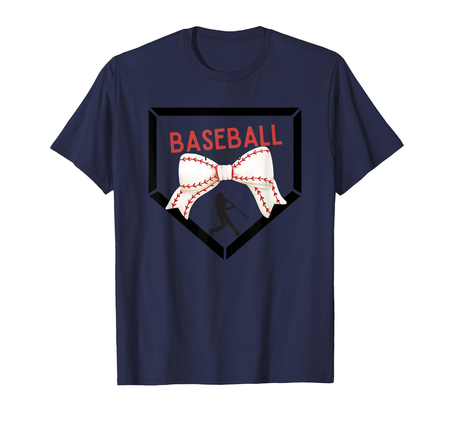 Baseball Mama Bow T-Shirt - Trendy Graphic for Adults - T-Shirt, Sweatshirt, Hoodie