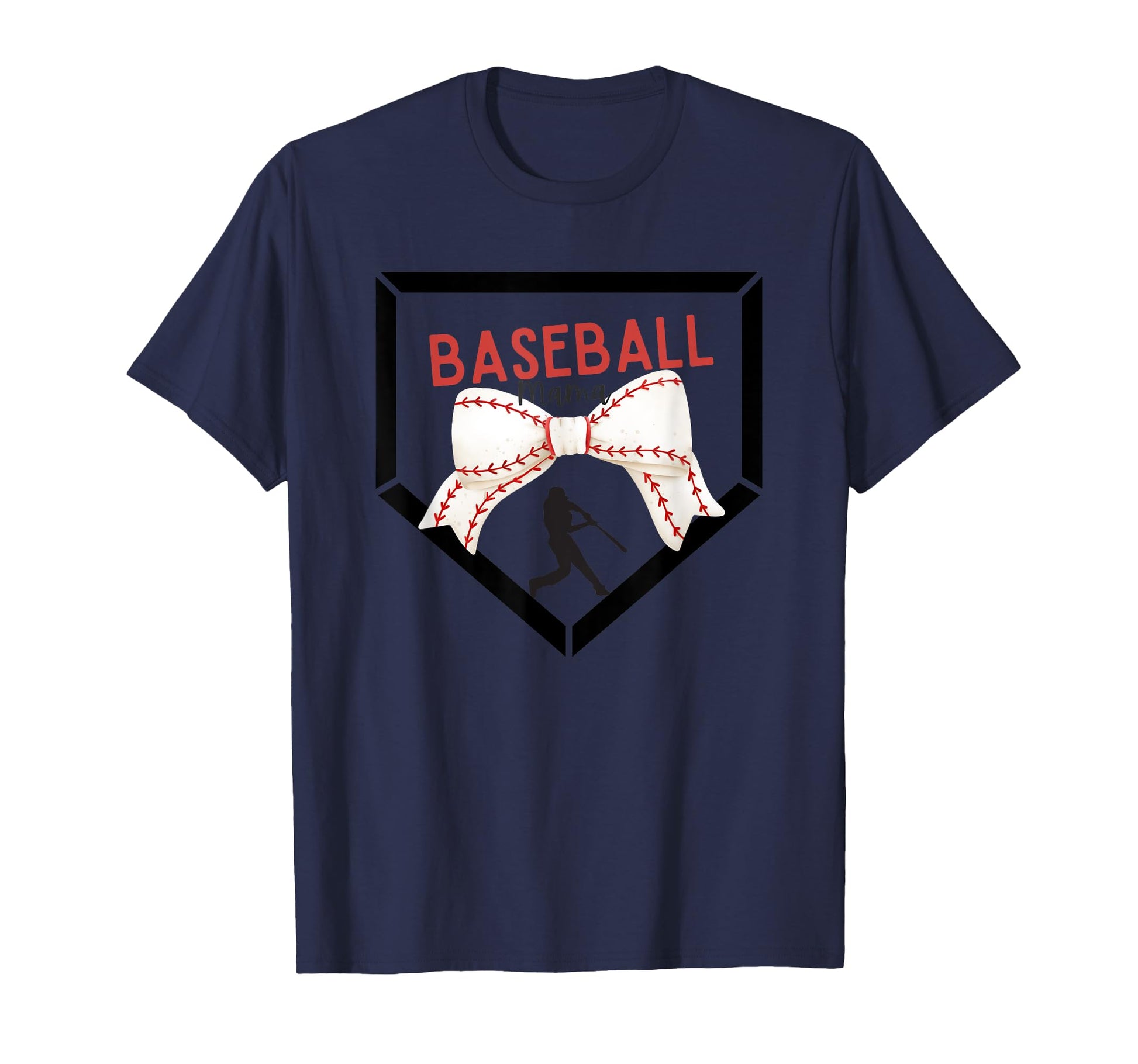Baseball Mama Bow T-Shirt - Trendy Graphic for Adults - T-Shirt, Sweatshirt, Hoodie