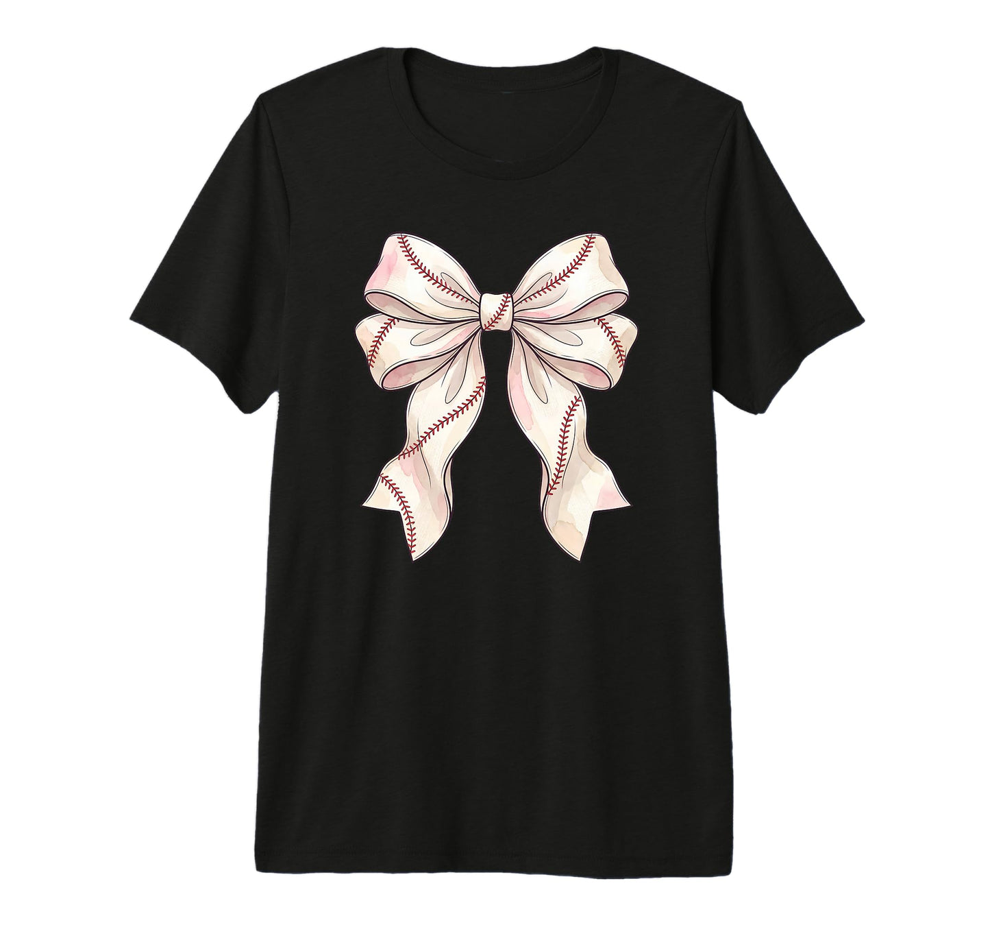 Baseball Coquette Bow Tri Blend T-Shirt - Custom Art Print Unisex - T-Shirt, Sweatshirt, Hoodie