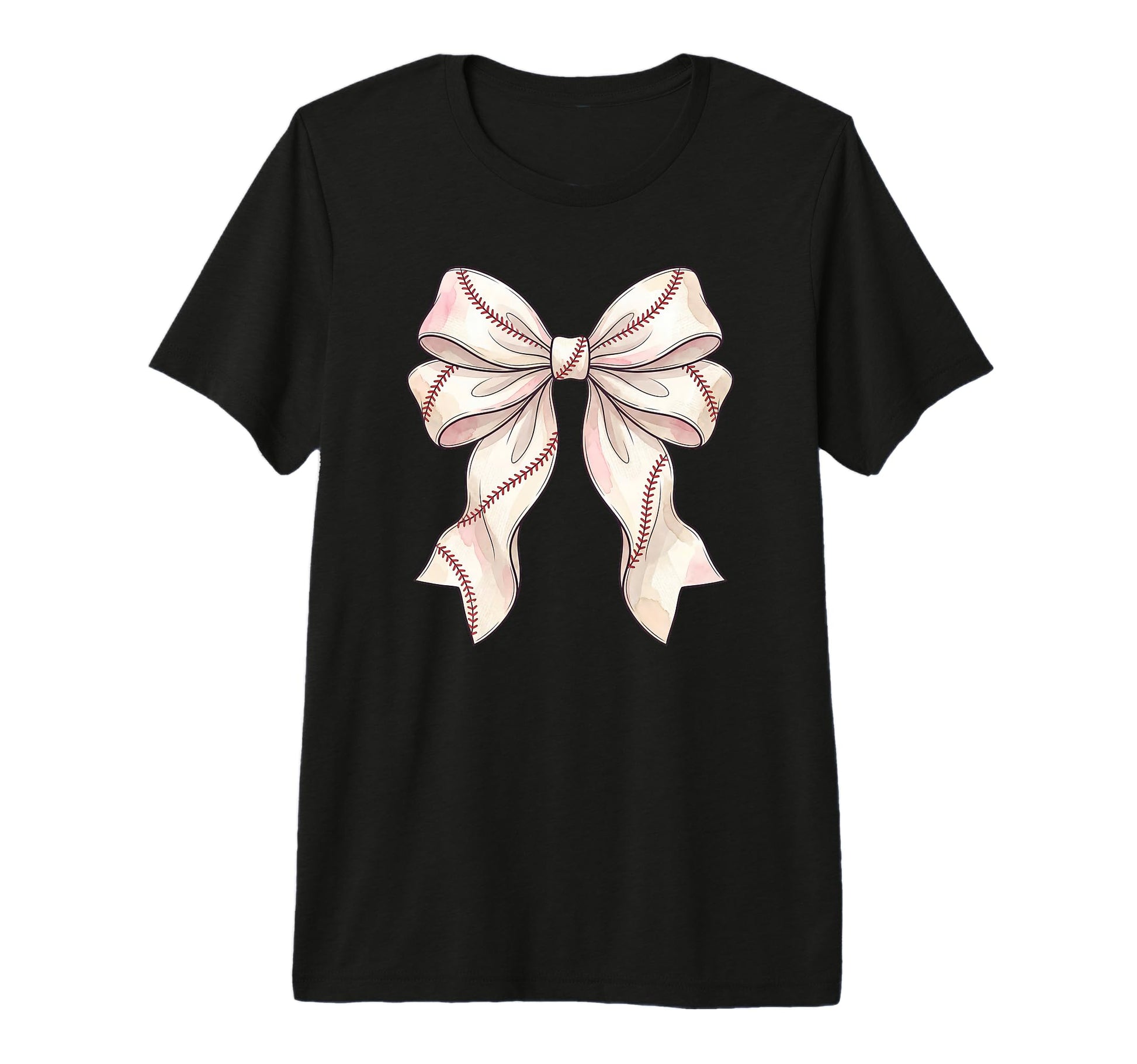 Baseball Coquette Bow Tri Blend T-Shirt - Custom Art Print Unisex - T-Shirt, Sweatshirt, Hoodie