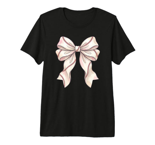 Baseball Coquette Bow Tri Blend T-Shirt - Custom Art Print Unisex - T-Shirt, Sweatshirt, Hoodie