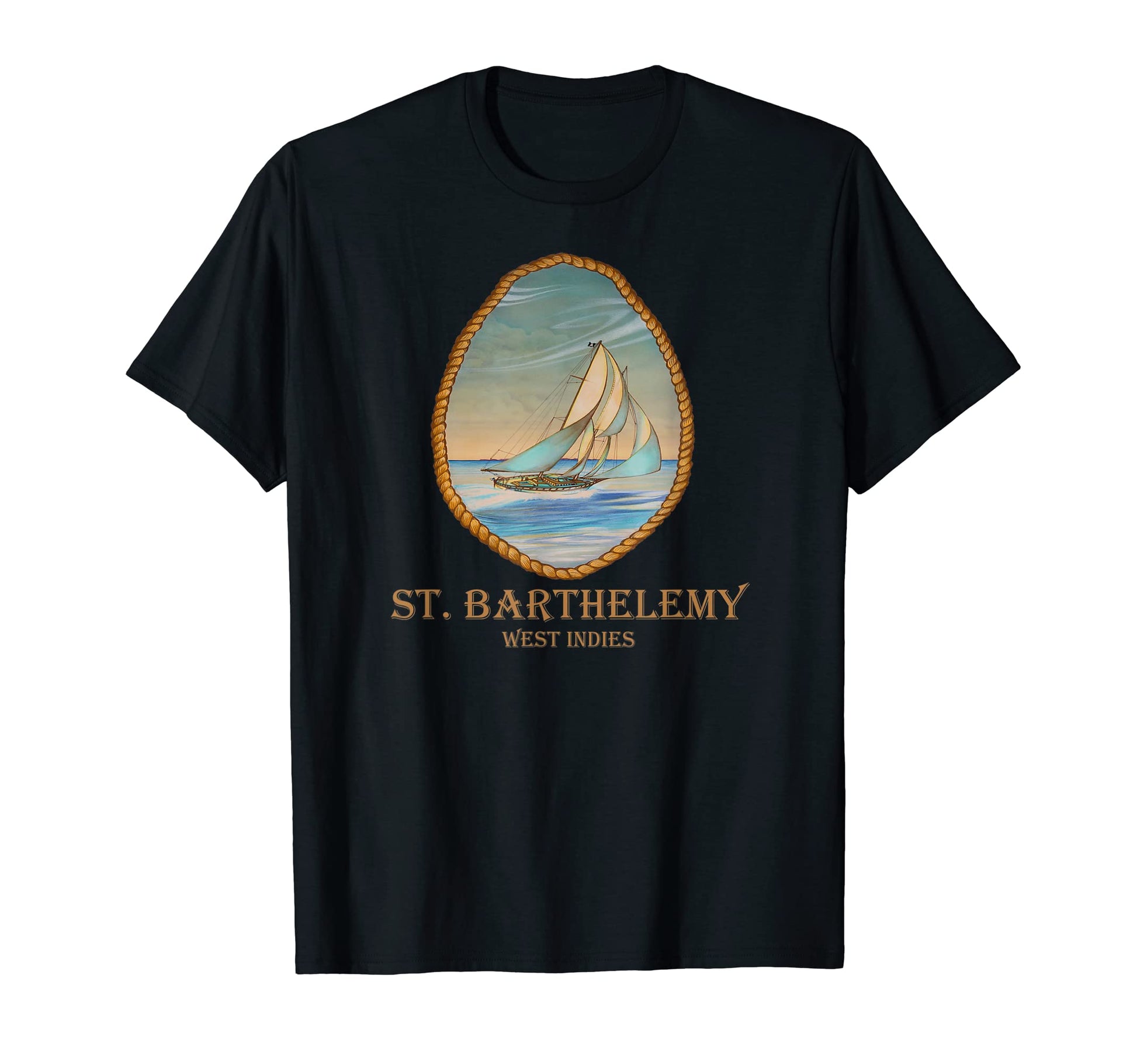 St Barthelemy West Indies Sailboat T-Shirt - Novelty Apparel for Adults - T-Shirt, Sweatshirt, Hoodie