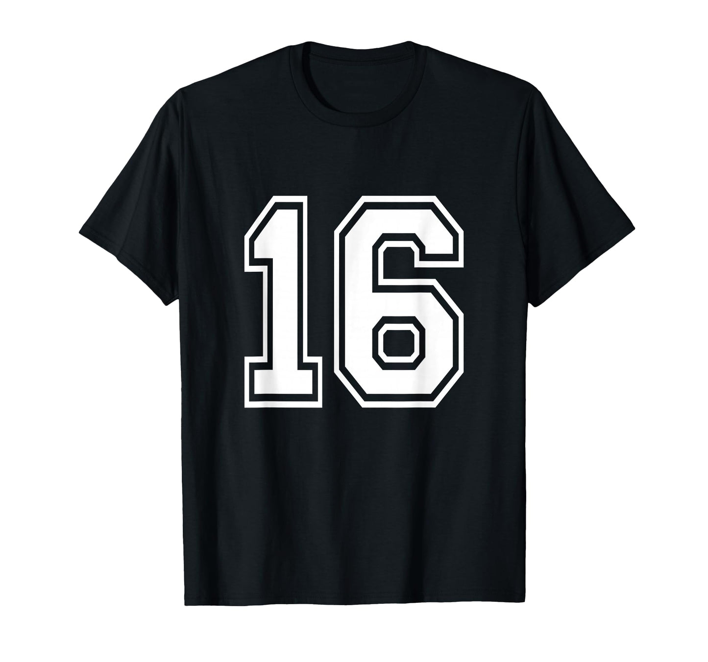 Number 16 Varsity Sports Team Jersey T-Shirt - Custom Art Print for Adults - T-Shirt, Sweatshirt, Hoodie