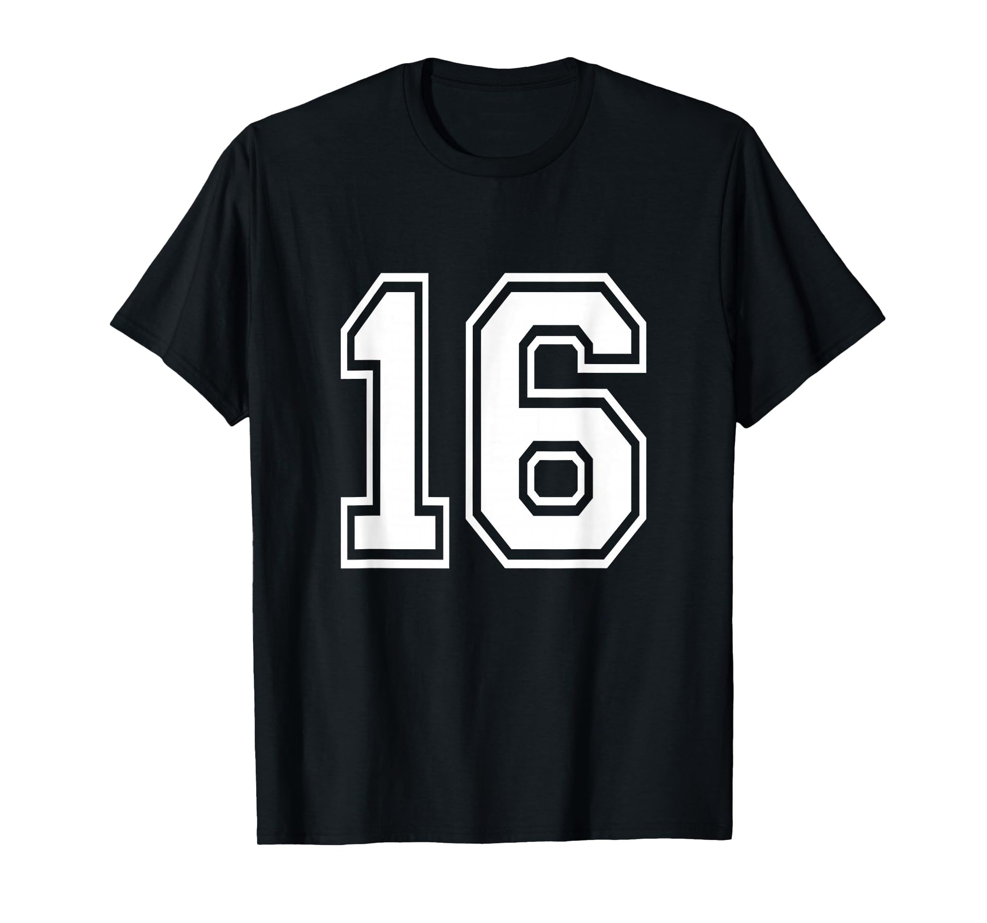 Number 16 Varsity Sports Team Jersey T-Shirt - Custom Art Print for Adults - T-Shirt, Sweatshirt, Hoodie