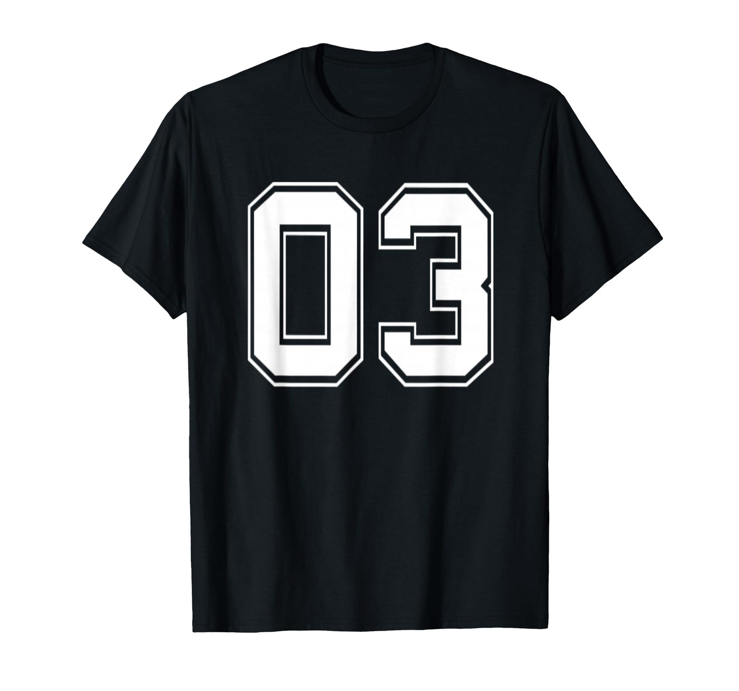 Number 03 Baseball Football Soccer T-Shirt - Custom Art Print Unisex - T-Shirt, Sweatshirt, Hoodie