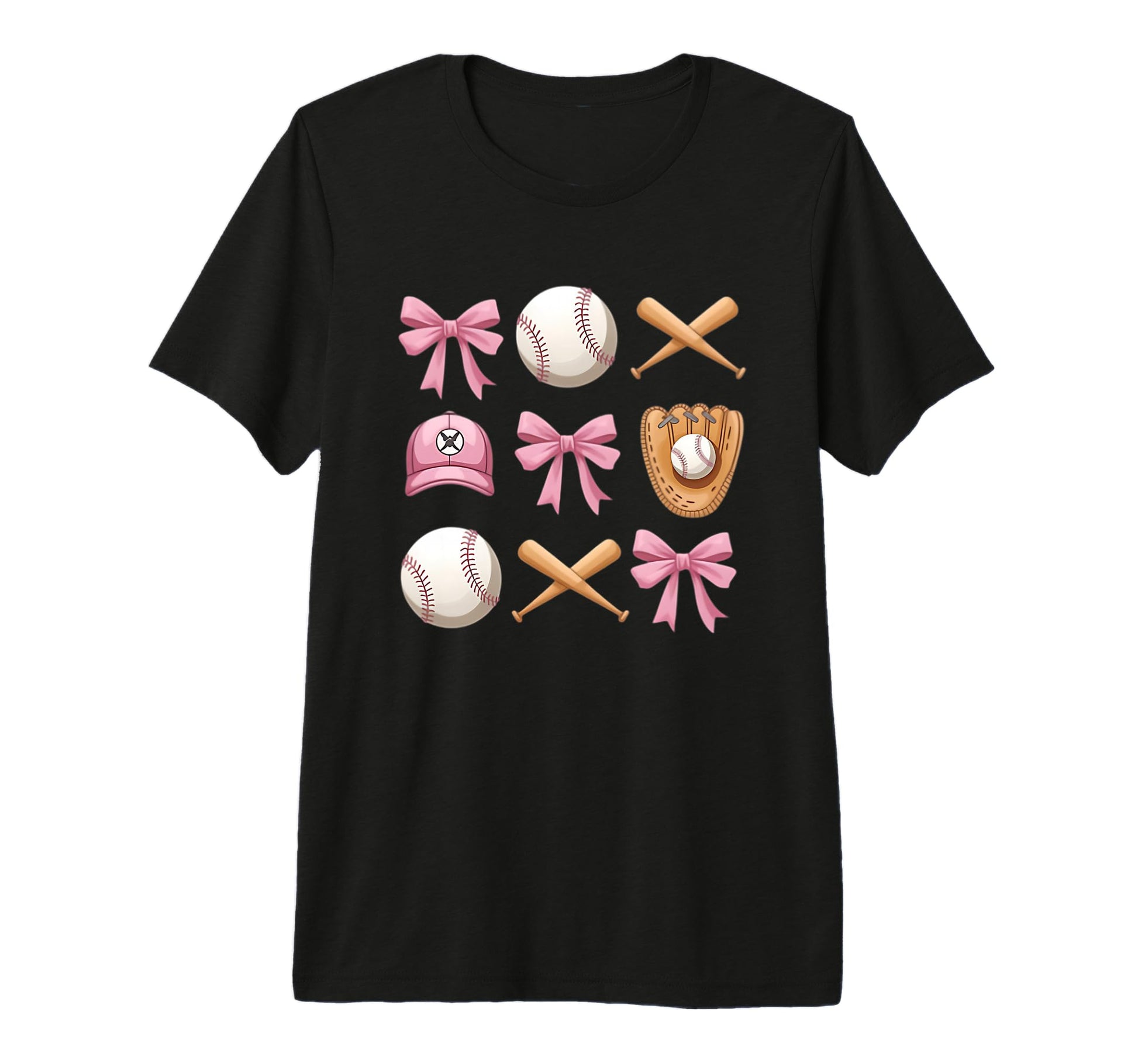 Baseball Coquette Bow Mom Sister Tri T-Shirt - Custom Art Print for Adults - T-Shirt, Sweatshirt, Hoodie