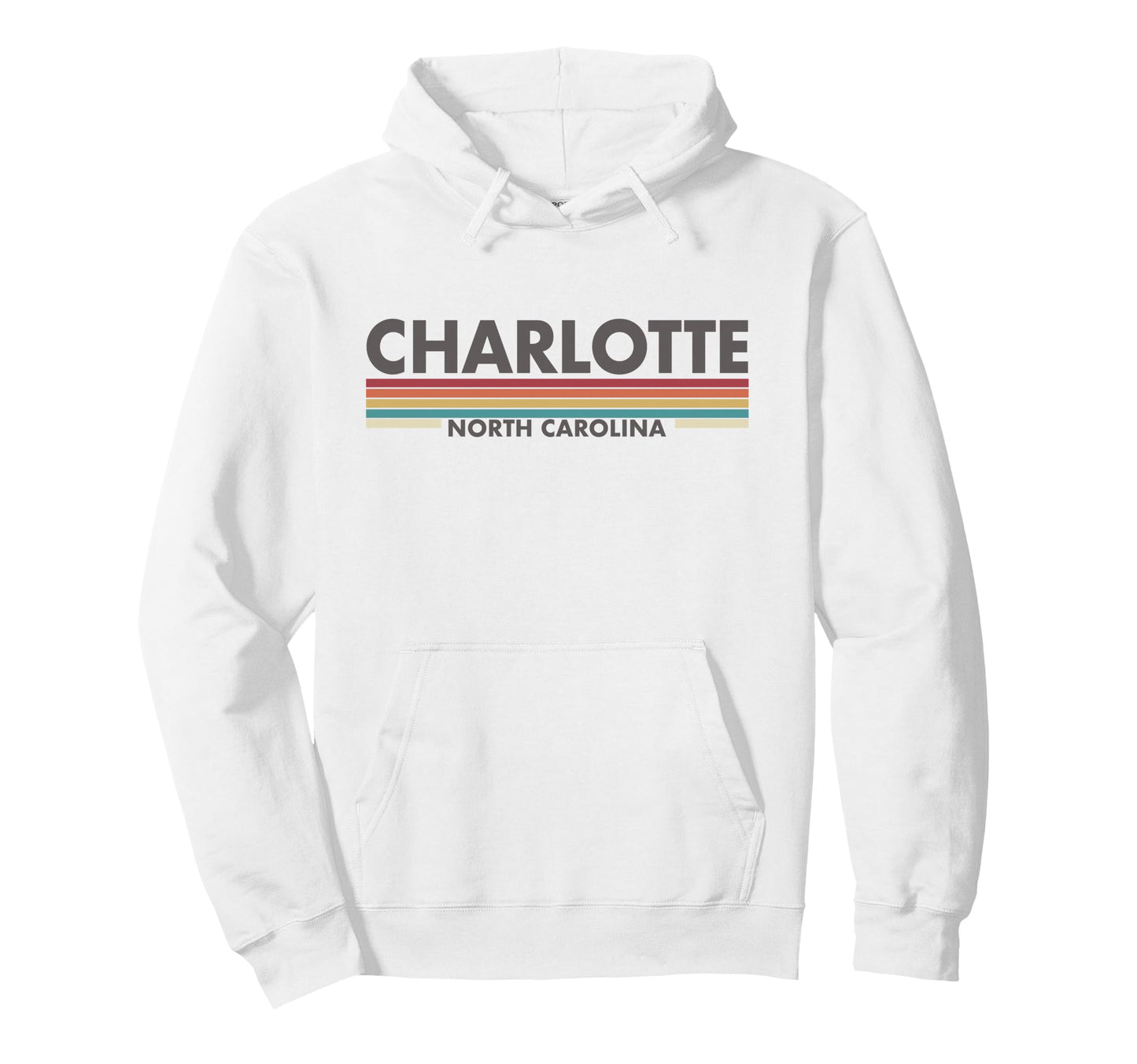 Charlotte North Carolina Stripes Hoodie - Custom Art Print Men Women - T-Shirt, Sweatshirt, Hoodie