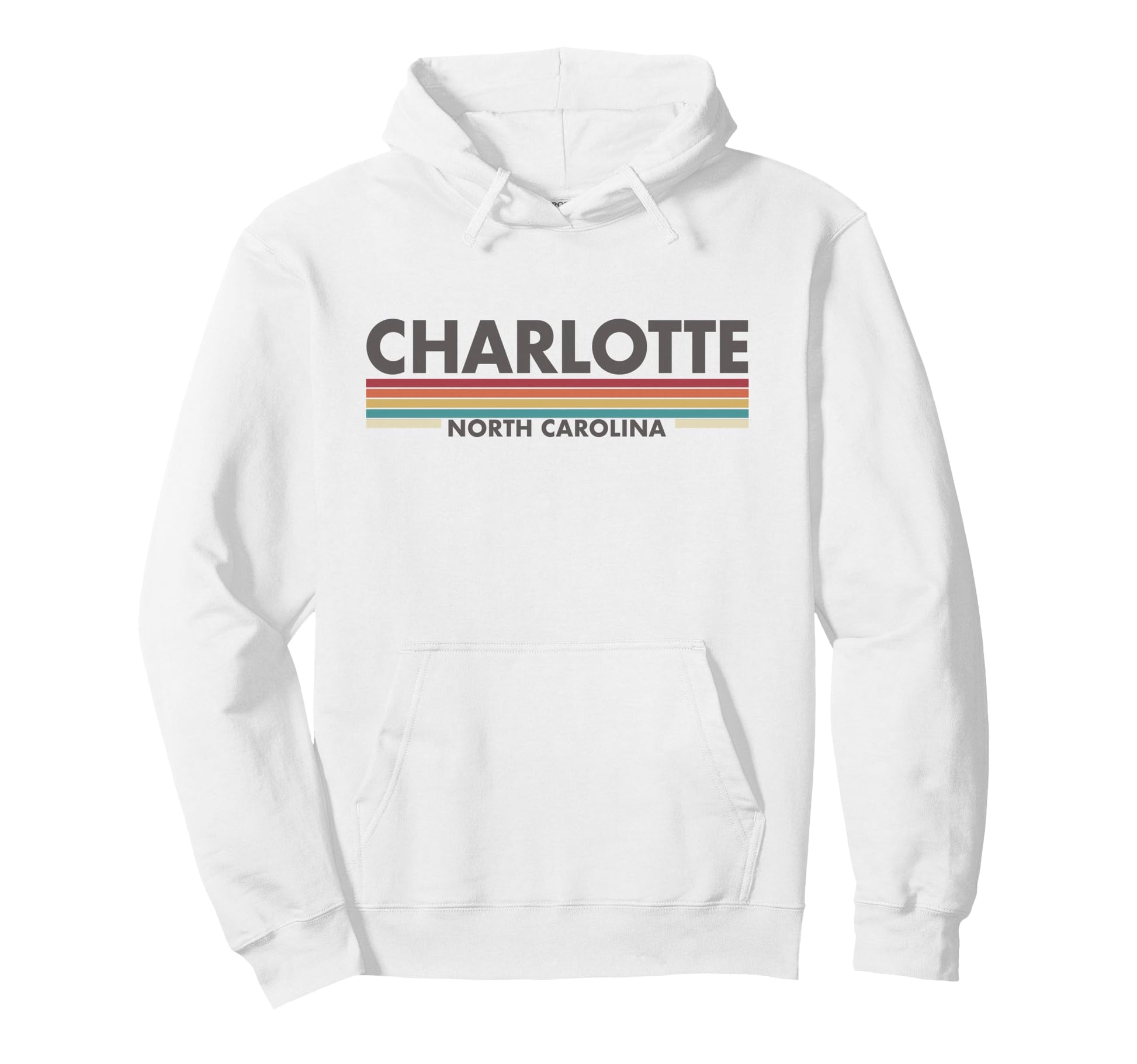 Charlotte North Carolina Stripes Hoodie - Custom Art Print Men Women - T-Shirt, Sweatshirt, Hoodie