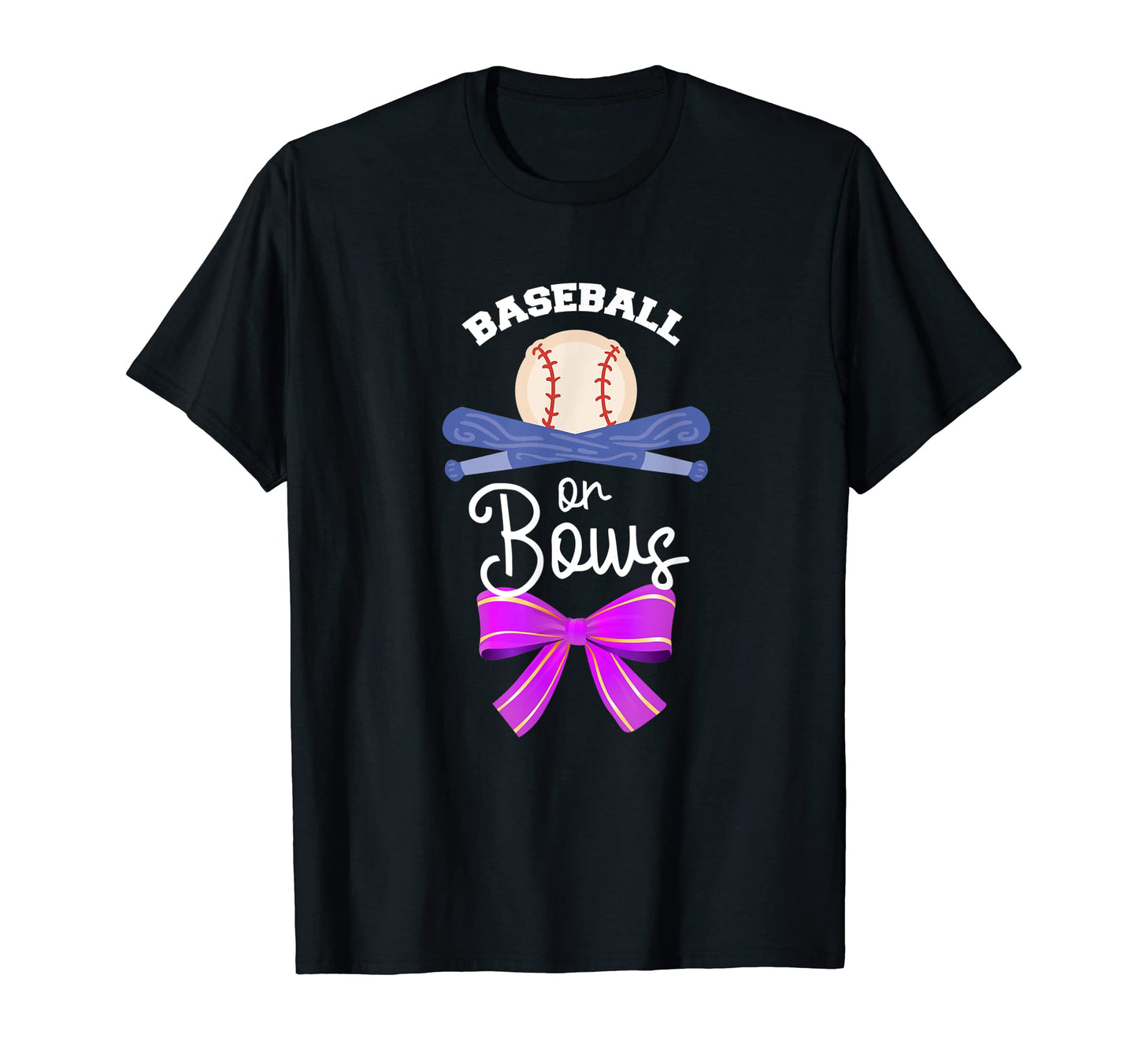 Baseballs Bows Gender Reveal Team T-Shirt - Graphic Print Men Women - T-Shirt, Sweatshirt, Hoodie