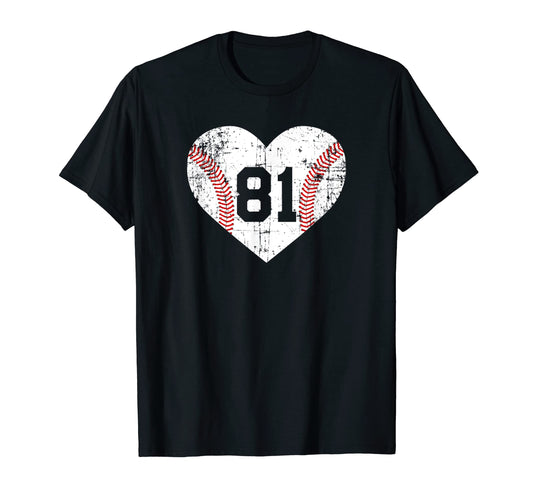 Baseball 81 Jersey Number T-Shirt - Trendy Graphic Men Women - T-Shirt, Sweatshirt, Hoodie