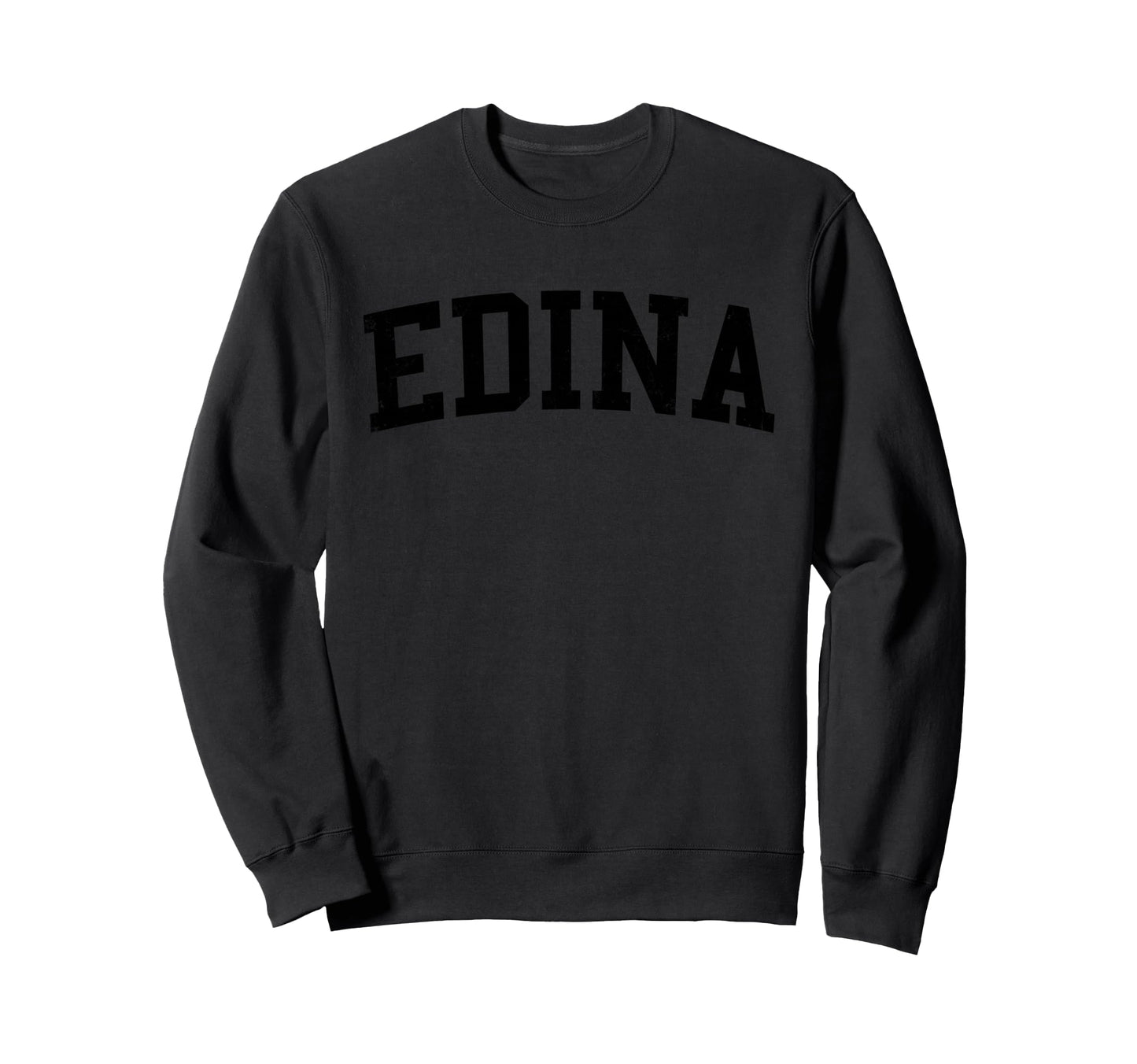 Edina Mn Distressed Black Varsity Sweatshirt - Graphic Print Men Women - T-Shirt, Sweatshirt, Hoodie