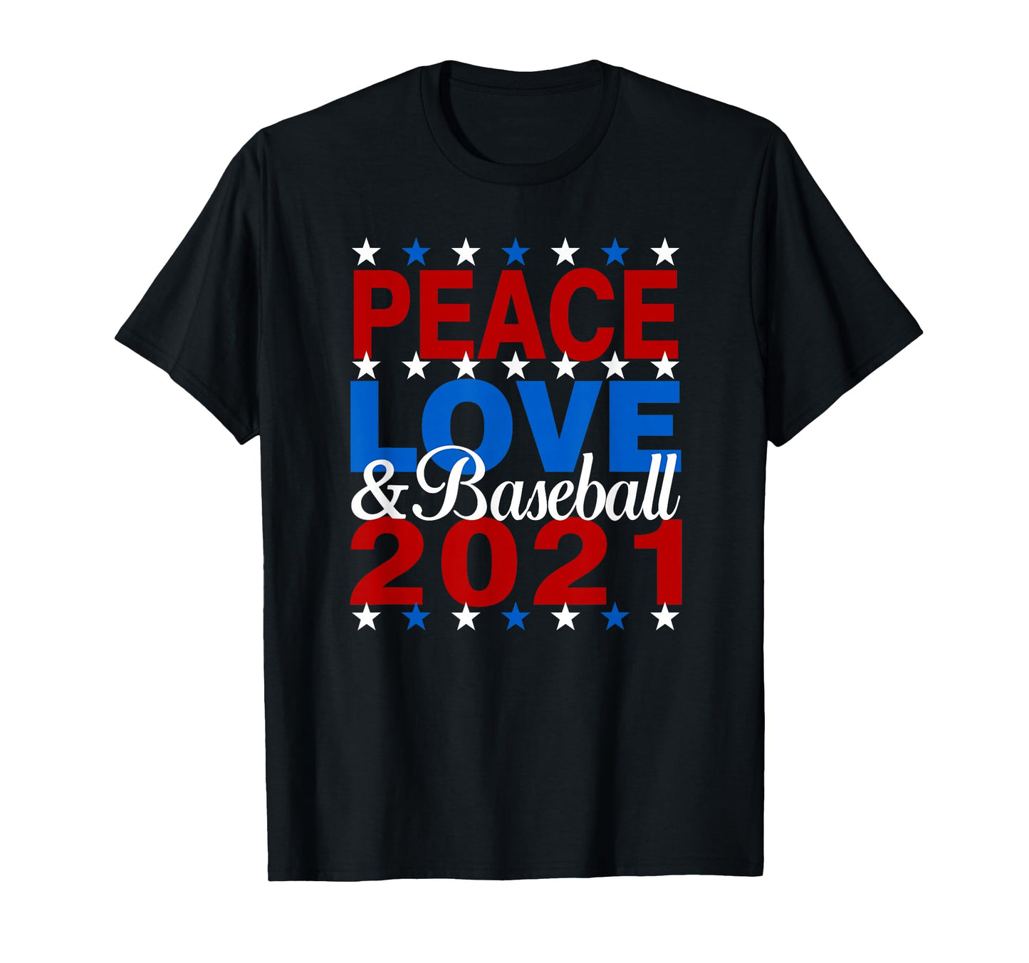Peace Love And Baseball American Flag T-Shirt - Custom Art Print Men Women - T-Shirt, Sweatshirt, Hoodie