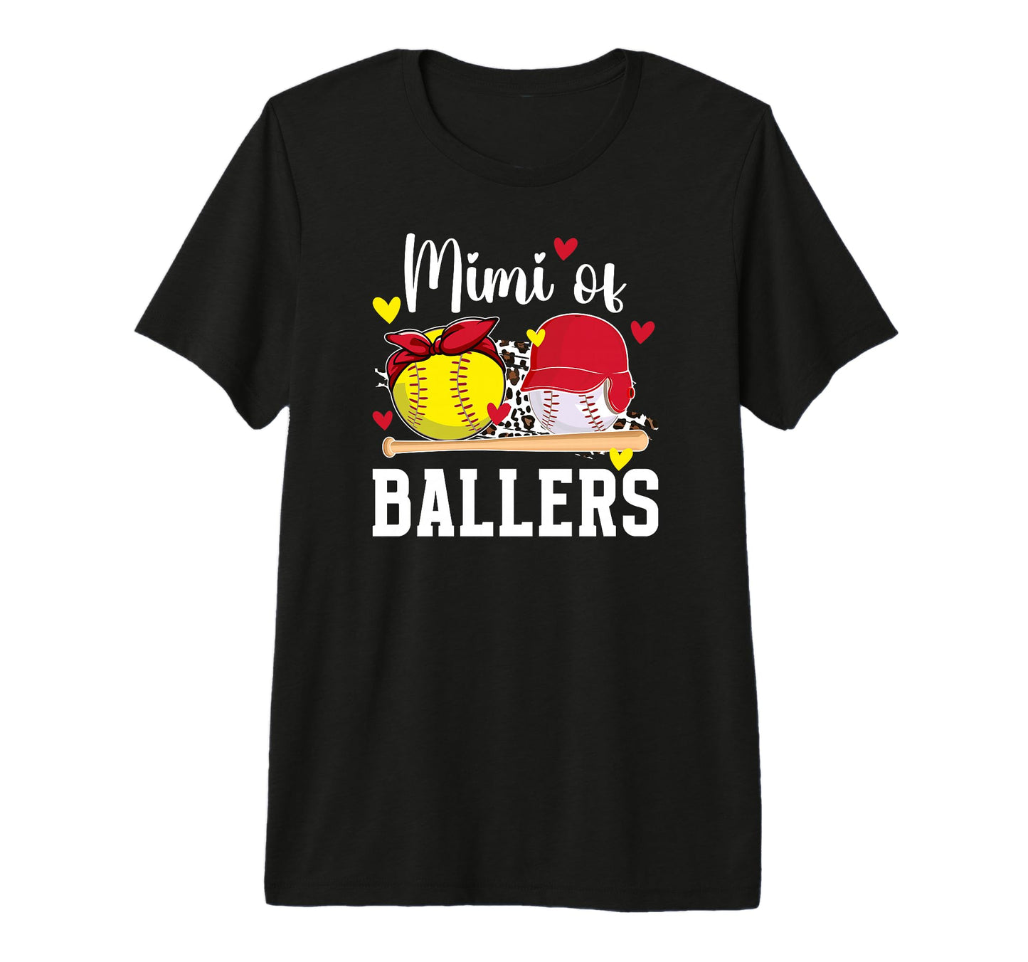 Mimi Ballers Leopard Softball T-Shirt - Casual Everyday Wear Men Women - T-Shirt, Sweatshirt, Hoodie
