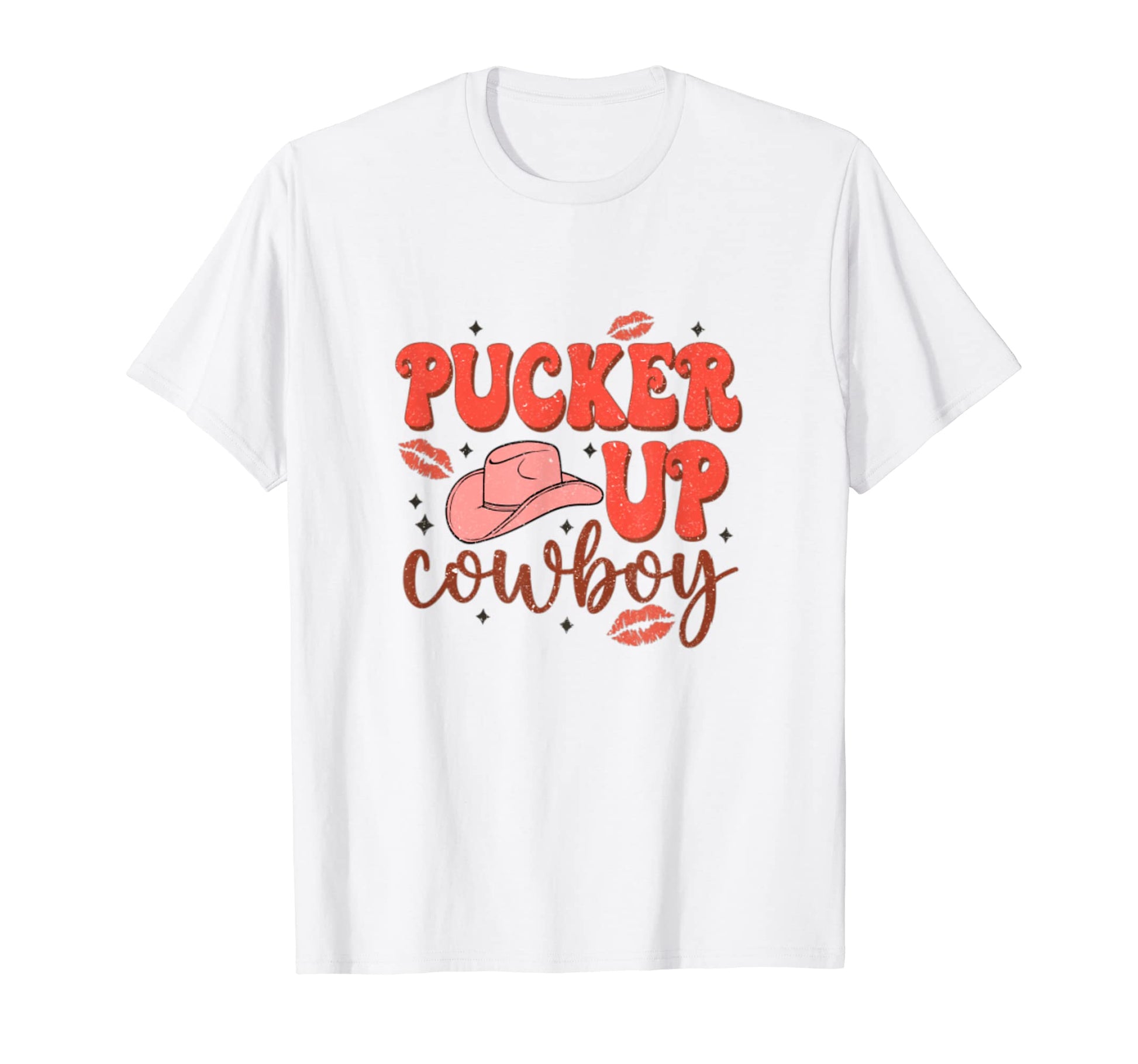 Pucker Up Cowboy Valentines Day Rancher T-Shirt - Custom Art Print Unisex - T-Shirt, Sweatshirt, Hoodie