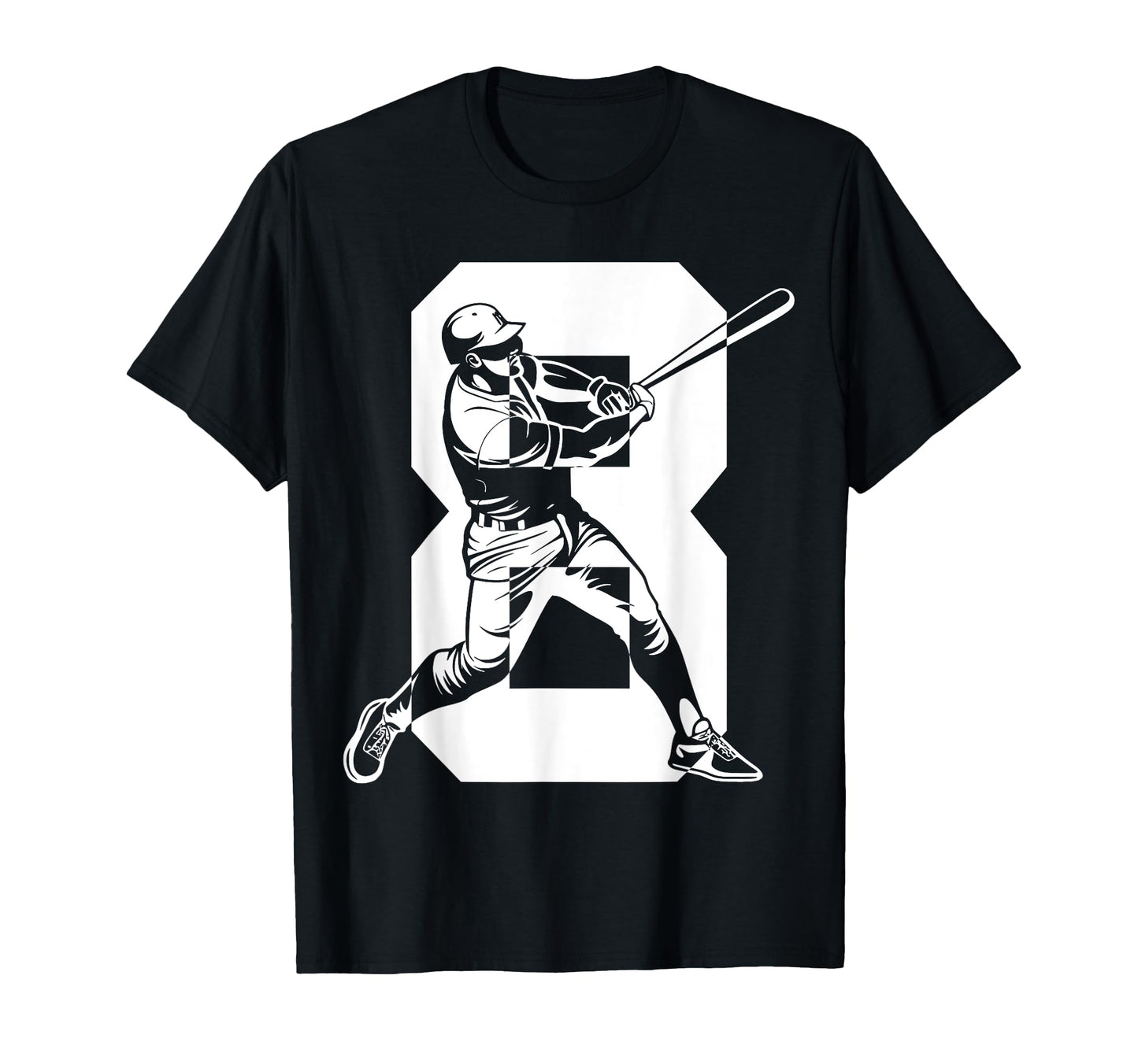 Number 8 Years Baseball 8Th Birthday T-Shirt - Custom Art Print Men Women - T-Shirt, Sweatshirt, Hoodie