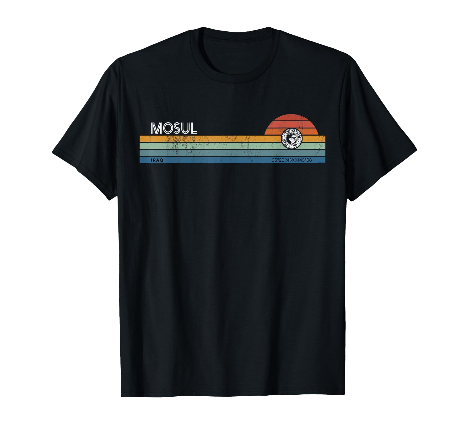 Mosul Iraq 70S 80S Retrowave Aesthetic T-Shirt - Unique Graphic for Adults - T-Shirt, Sweatshirt, Hoodie