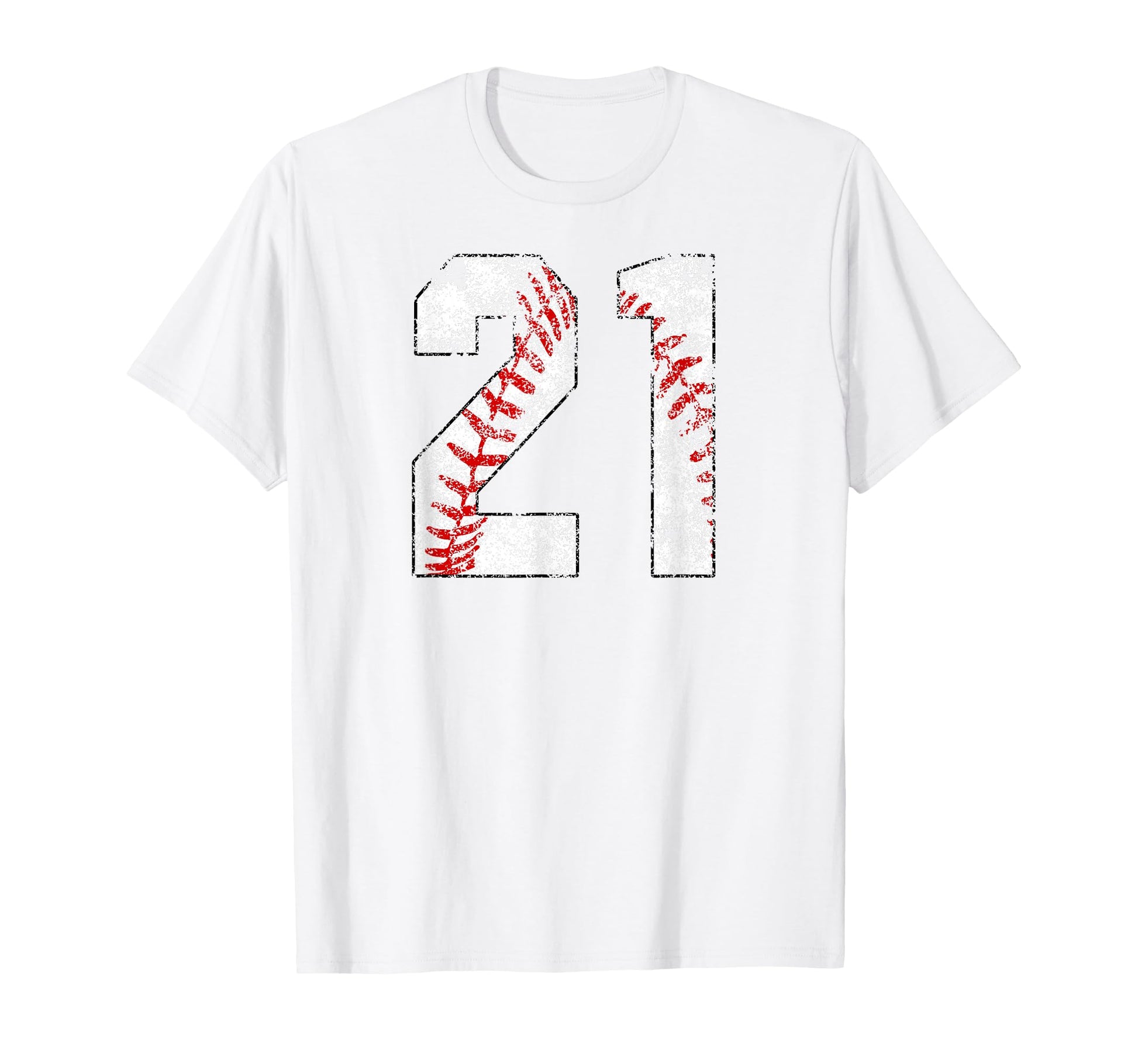 Distressed Baseball Number 21 Jersey T-Shirt - Unique Graphic Unisex - T-Shirt, Sweatshirt, Hoodie