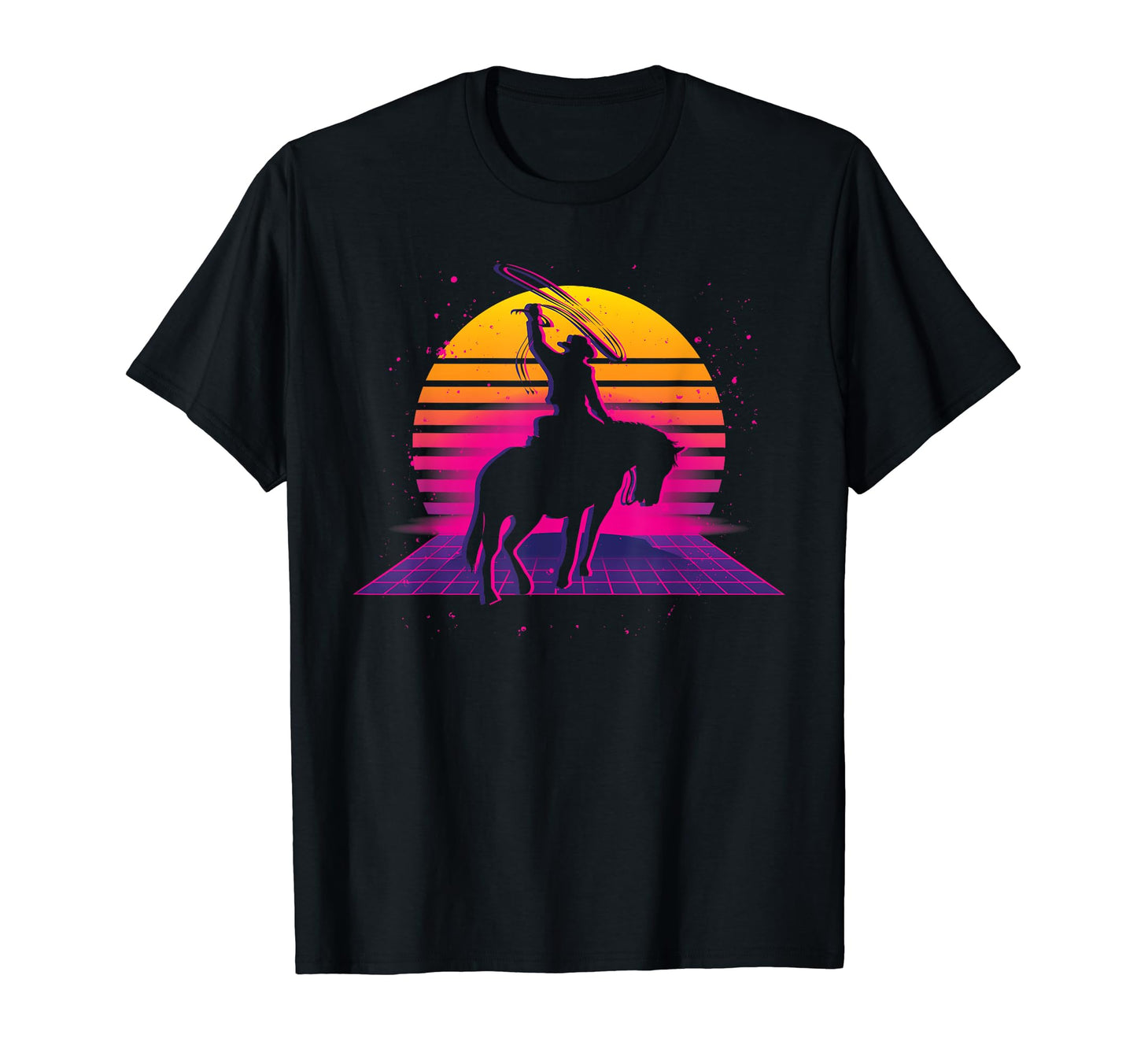 Vaporwave Country Western Horseback T-Shirt - Aesthetic Graphic Unisex - T-Shirt, Sweatshirt, Hoodie