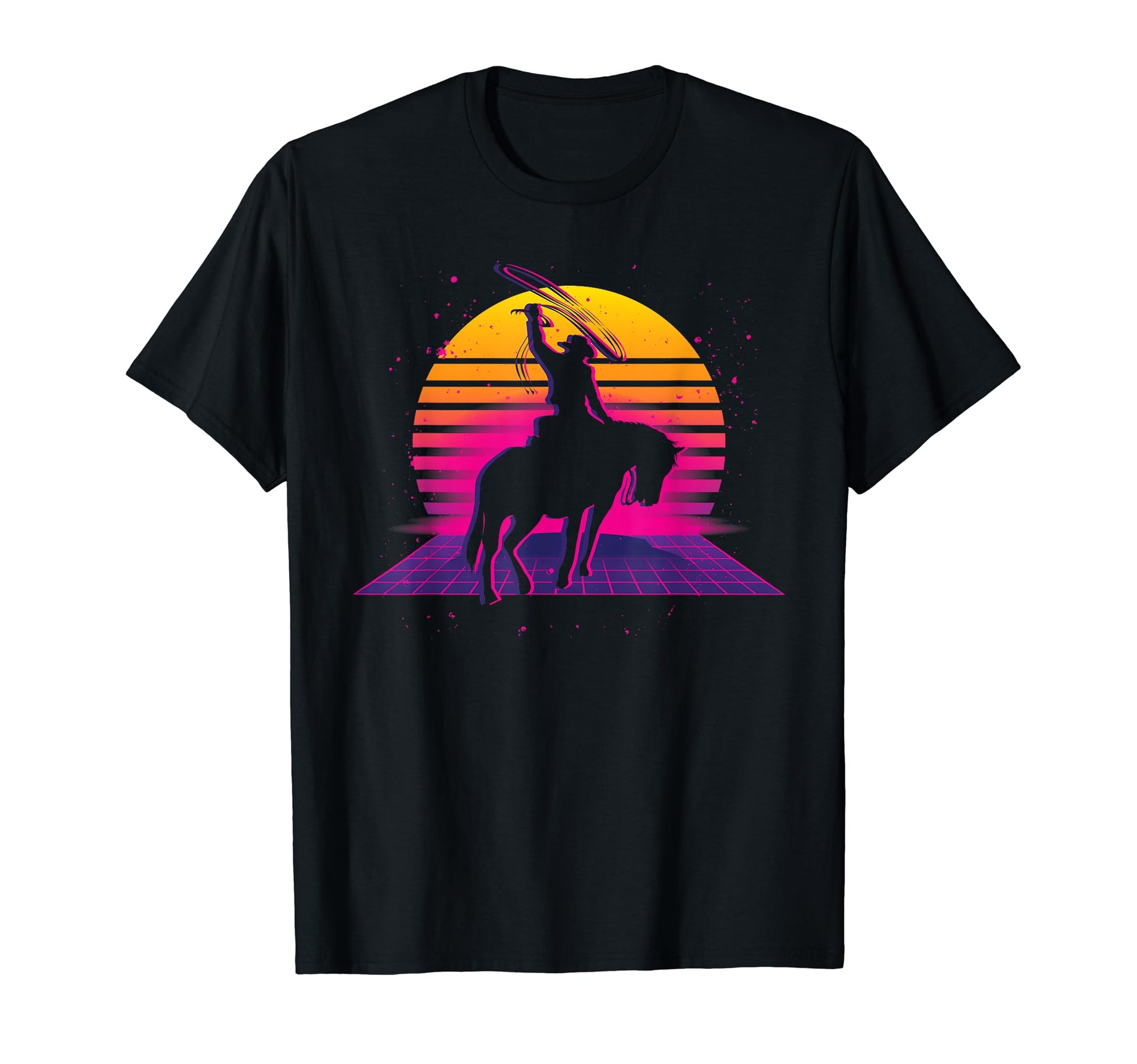 Vaporwave Country Western Horseback T-Shirt - Aesthetic Graphic Unisex - T-Shirt, Sweatshirt, Hoodie