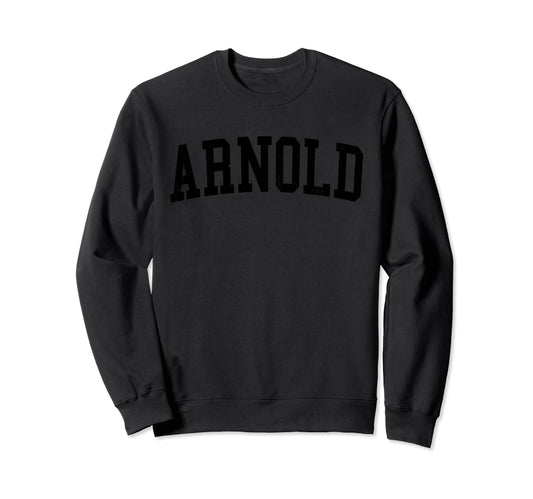 Arnold Md Distressed Black Varsity Sweatshirt - Streetwear Style for Adults - T-Shirt, Sweatshirt, Hoodie