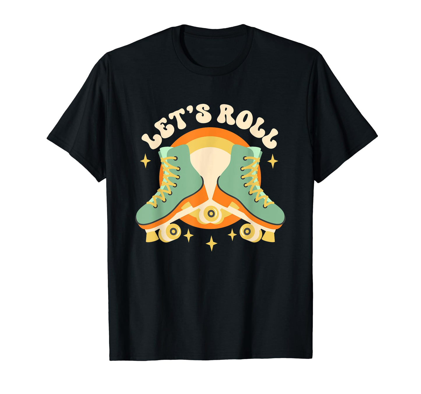 Lets Roll Roller Skates 70S 80S 90S T-Shirt - Minimalist Print for Adults - T-Shirt, Sweatshirt, Hoodie