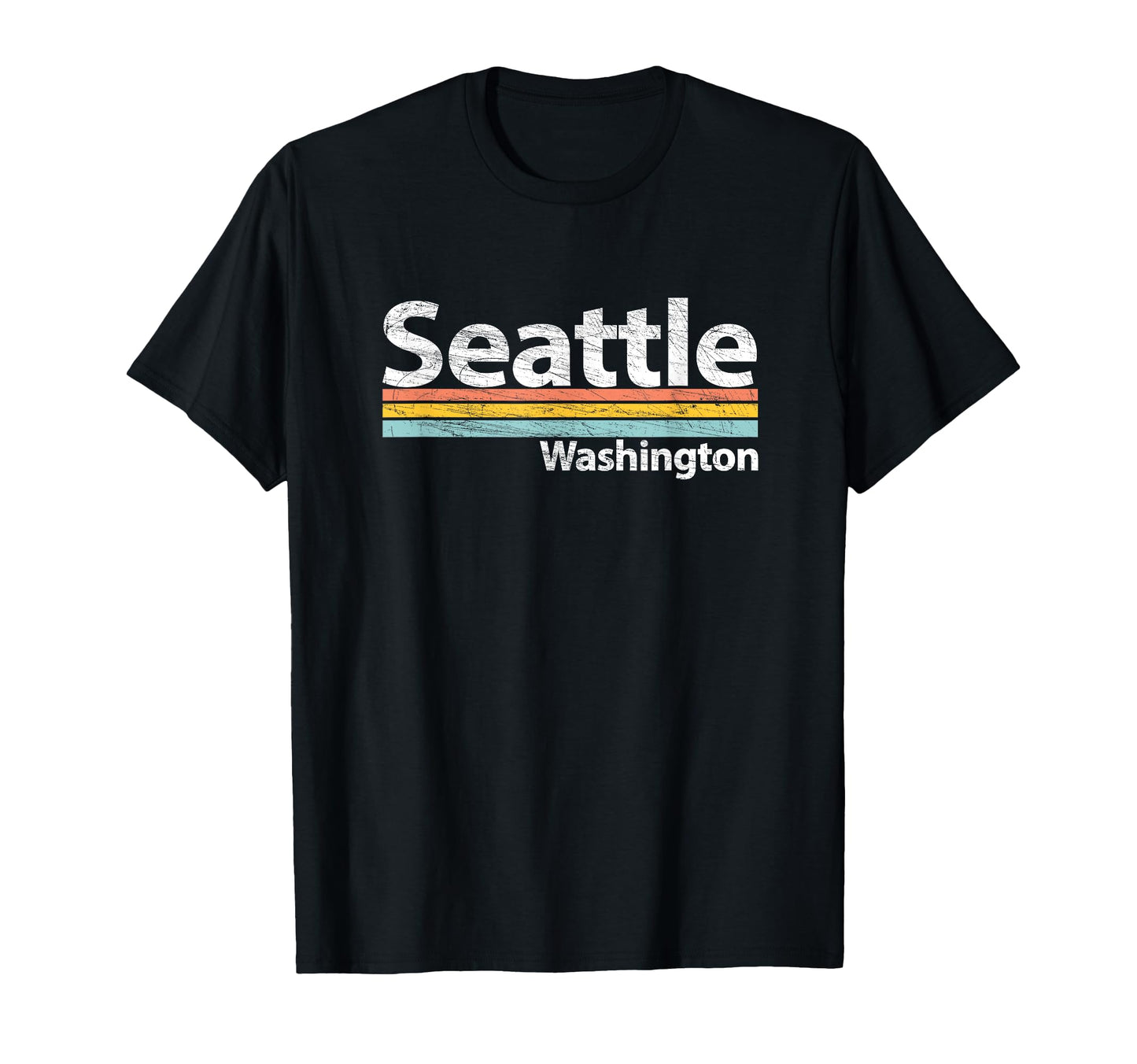 Seattle Washington Worn Stripes T-Shirt - Minimalist Print Men Women - T-Shirt, Sweatshirt, Hoodie
