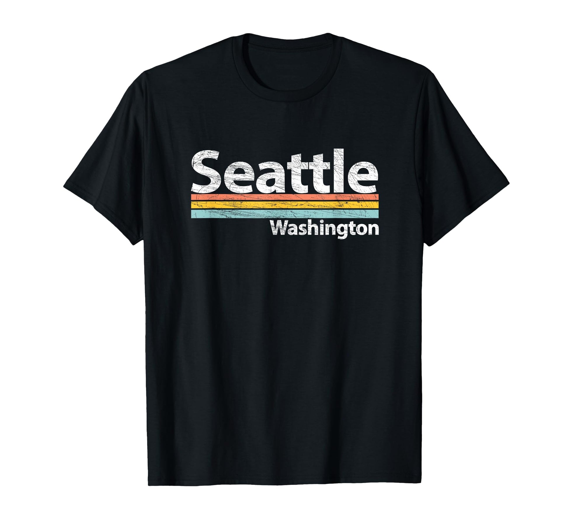 Seattle Washington Worn Stripes T-Shirt - Minimalist Print Men Women - T-Shirt, Sweatshirt, Hoodie