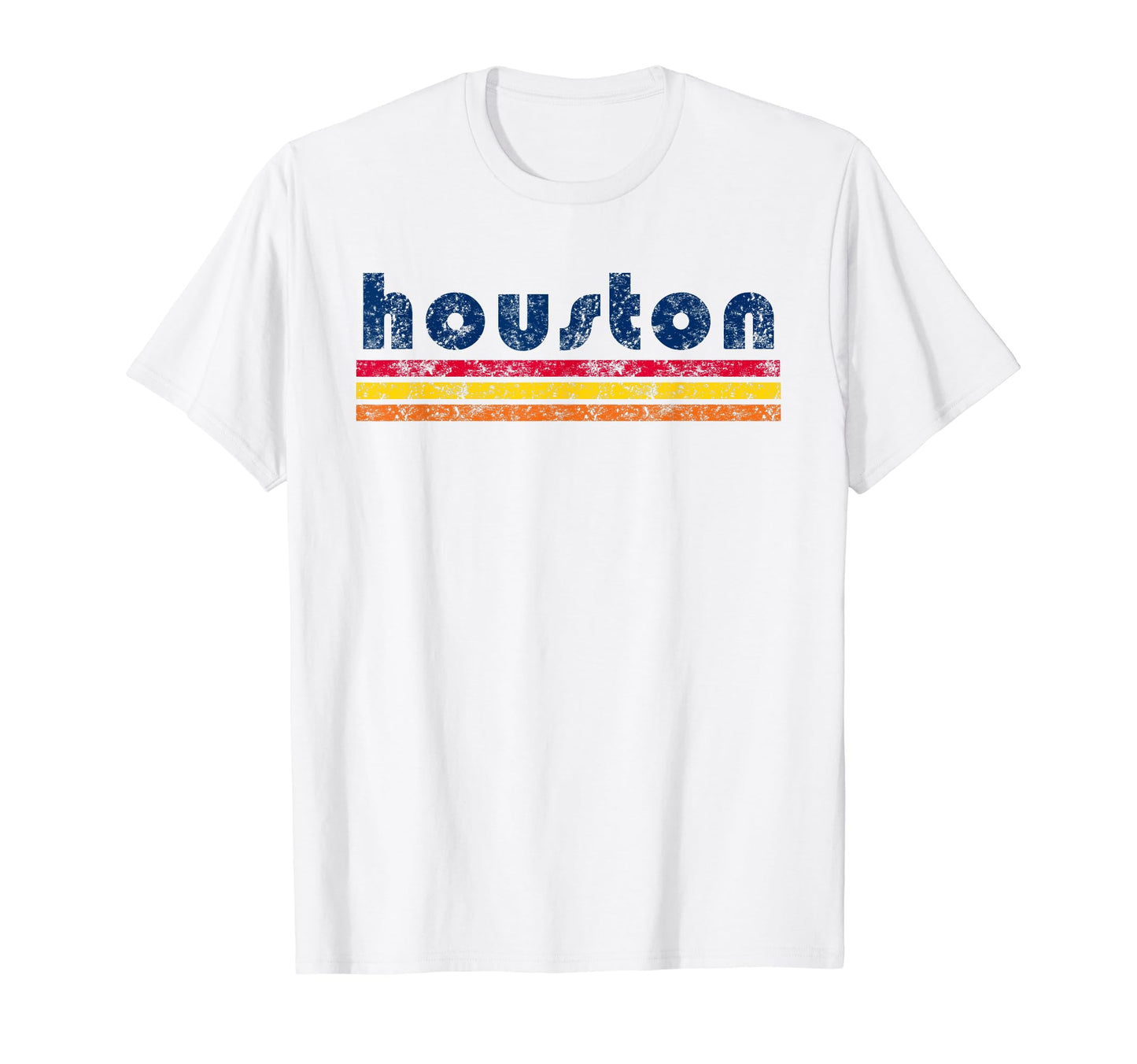 Houston Texas Three Stripe Weathered T-Shirt - Custom Art Print Men Women - T-Shirt, Sweatshirt, Hoodie
