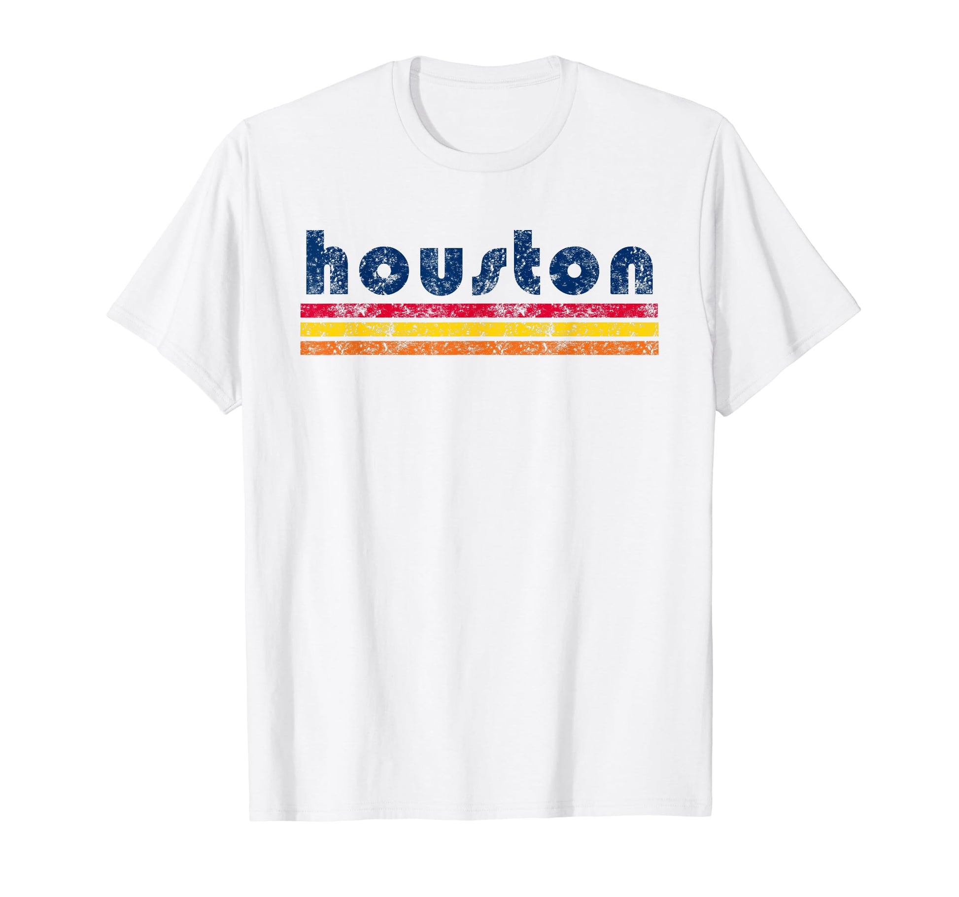 Houston Texas Three Stripe Weathered T-Shirt - Custom Art Print Men Women - T-Shirt, Sweatshirt, Hoodie