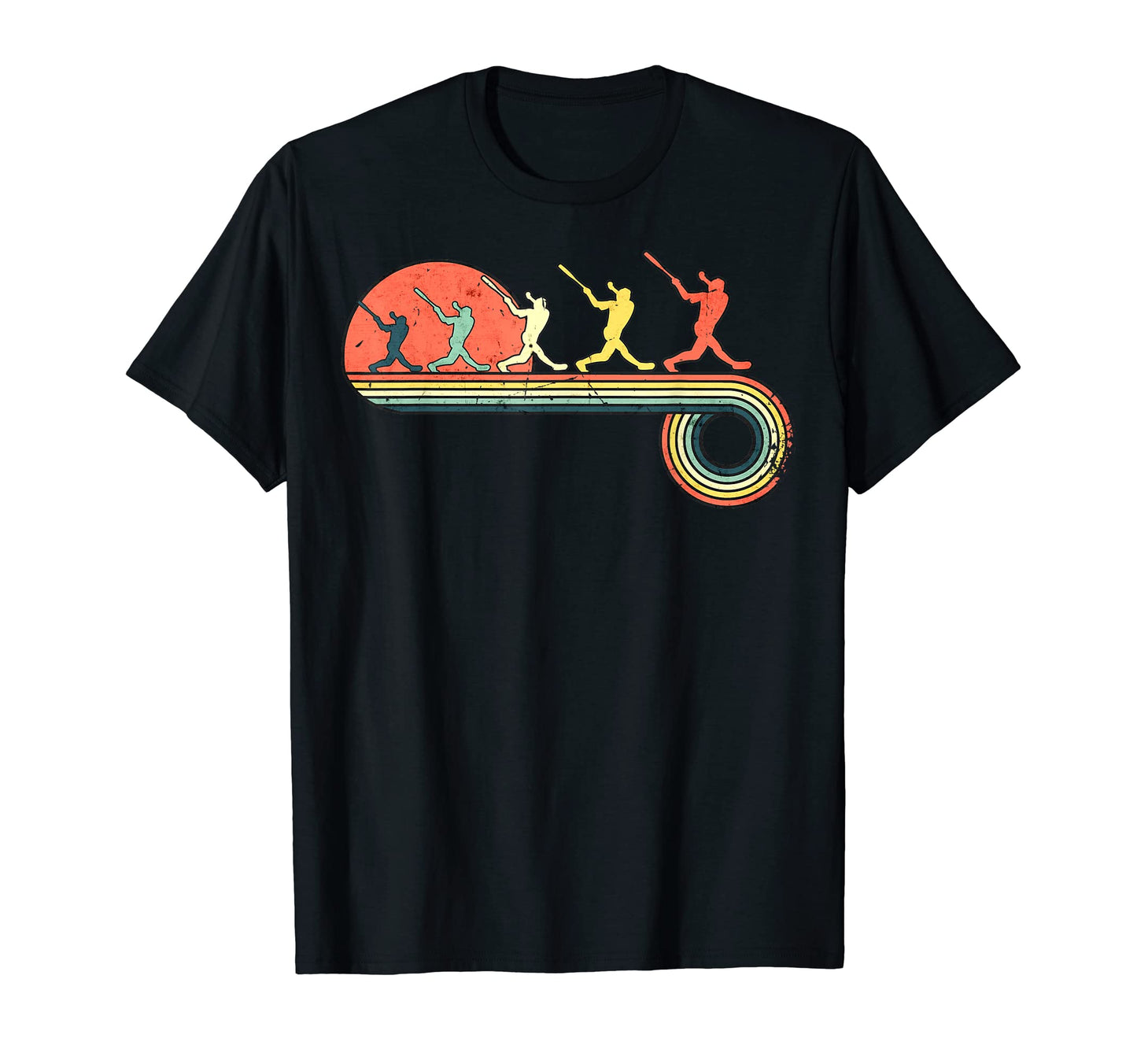 Baseball Homerun Hit Sunset Rainbow T-Shirt - Aesthetic Graphic Men Women - T-Shirt, Sweatshirt, Hoodie