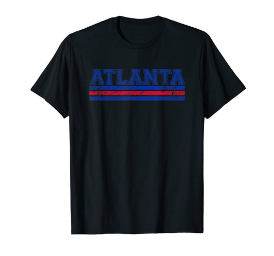 Atlanta Georgia Weathered Stripe T-Shirt - Graphic Print for Adults - T-Shirt, Sweatshirt, Hoodie