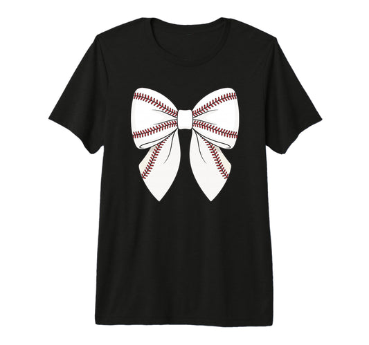 Baseball Coquette Bow Tri Blend T-Shirt - Novelty Apparel Unisex - T-Shirt, Sweatshirt, Hoodie