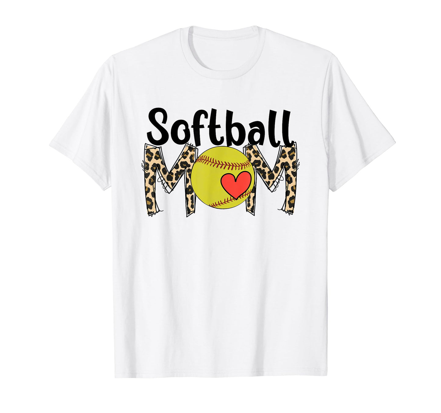 Softball Mom Leopard Funny Softball Mom T-Shirt - Custom Art Print Unisex - T-Shirt, Sweatshirt, Hoodie