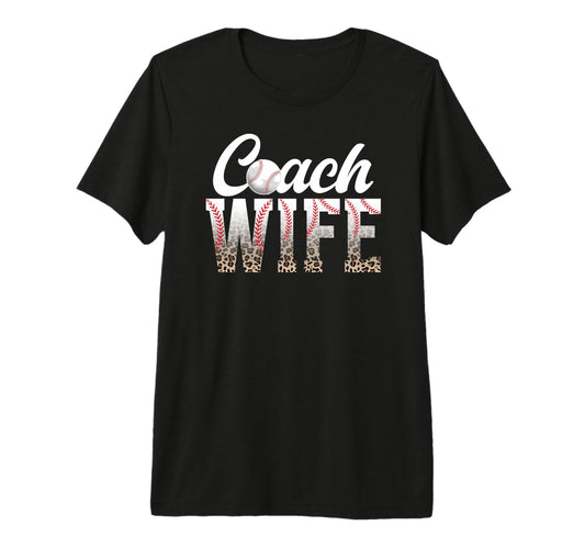 Baseball Coach Wife Leopard Wife T-Shirt - Trendy Graphic Men Women - T-Shirt, Sweatshirt, Hoodie
