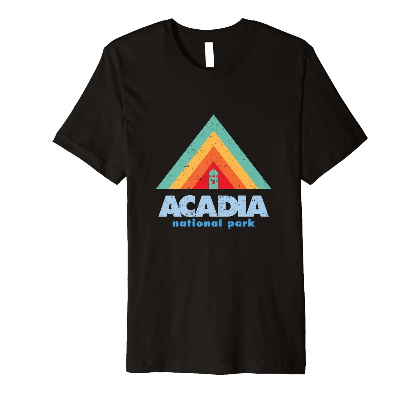 Geometric Triangles Mountains Acadia T-Shirt - Custom Art Print Men Women - T-Shirt, Sweatshirt, Hoodie