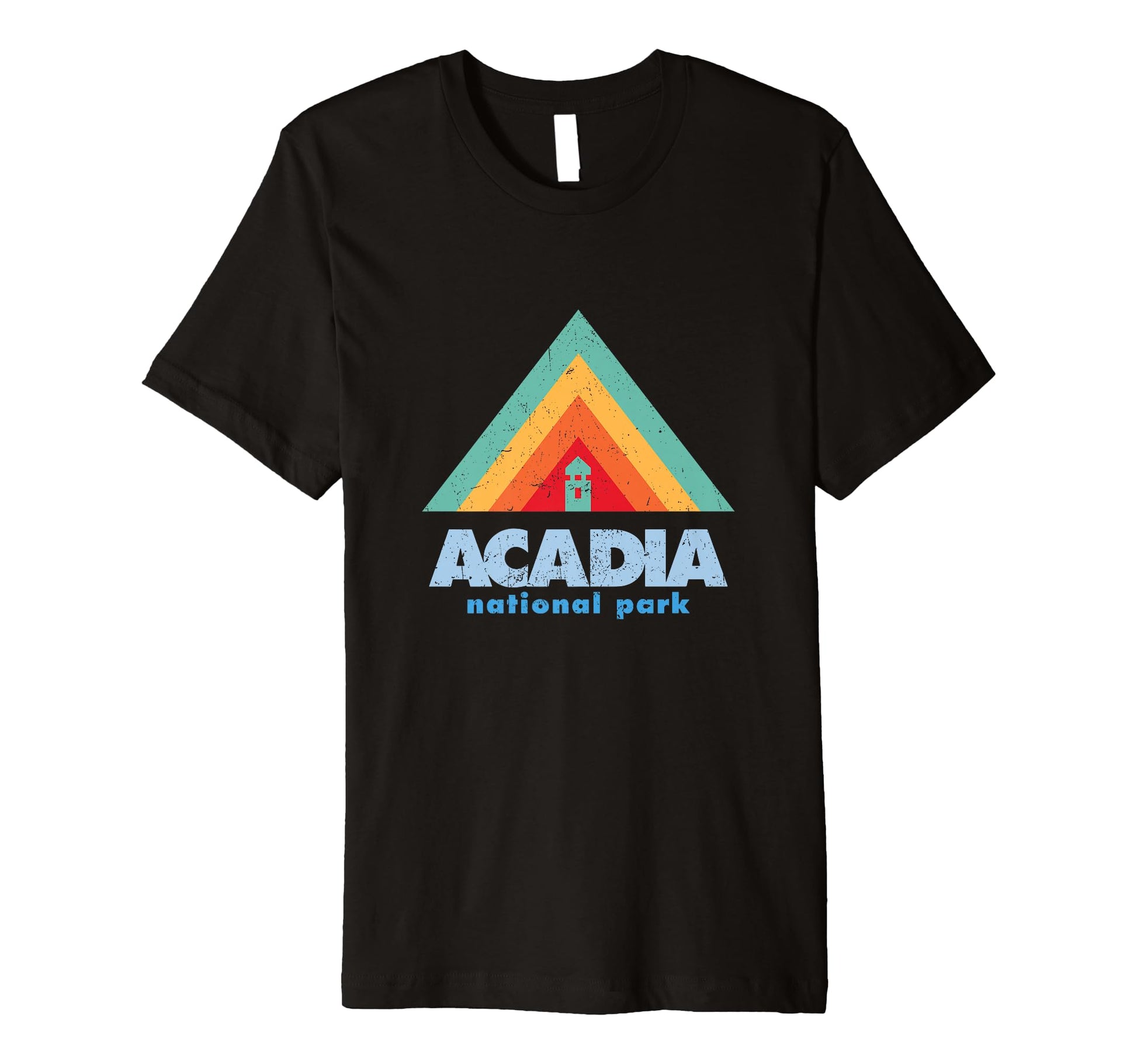 Geometric Triangles Mountains Acadia T-Shirt - Custom Art Print Men Women - T-Shirt, Sweatshirt, Hoodie