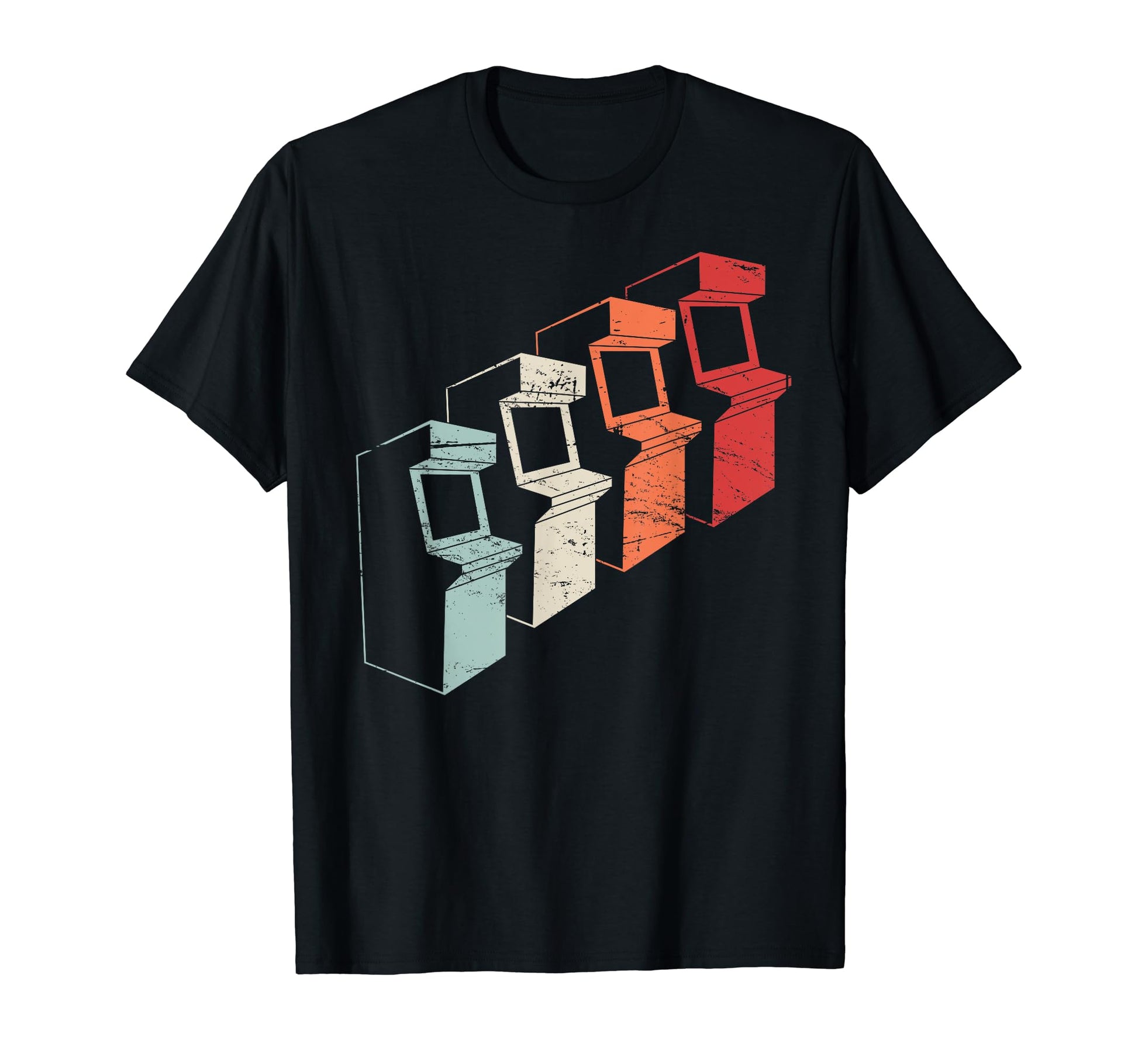 Distressed 80S Arcade Cabinets T-Shirt - Trendy Graphic Unisex - T-Shirt, Sweatshirt, Hoodie